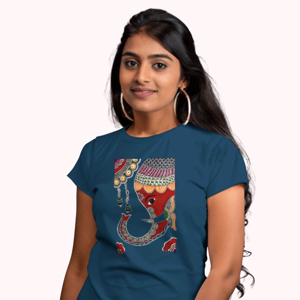 Trending Madhubani D8: Elephant: Women T-Shirt