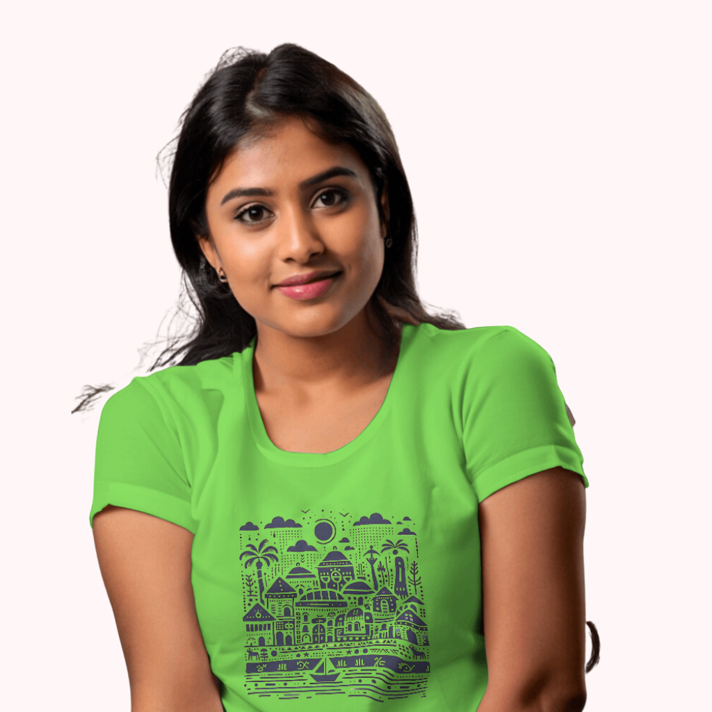 Trending Warli Art D2: Women T-Shirt