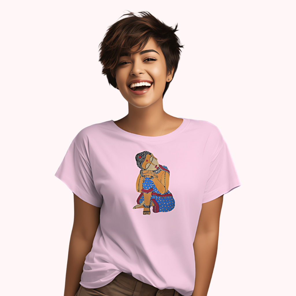 Trending Madhubani Art D4: Buddha: Women T-Shirt