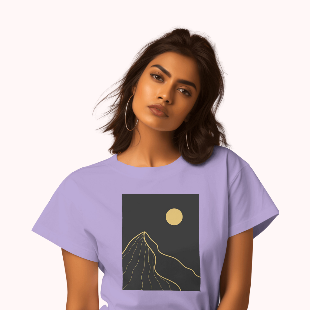 Trending Art D5: Gold line landscapes: Women T-Shirt
