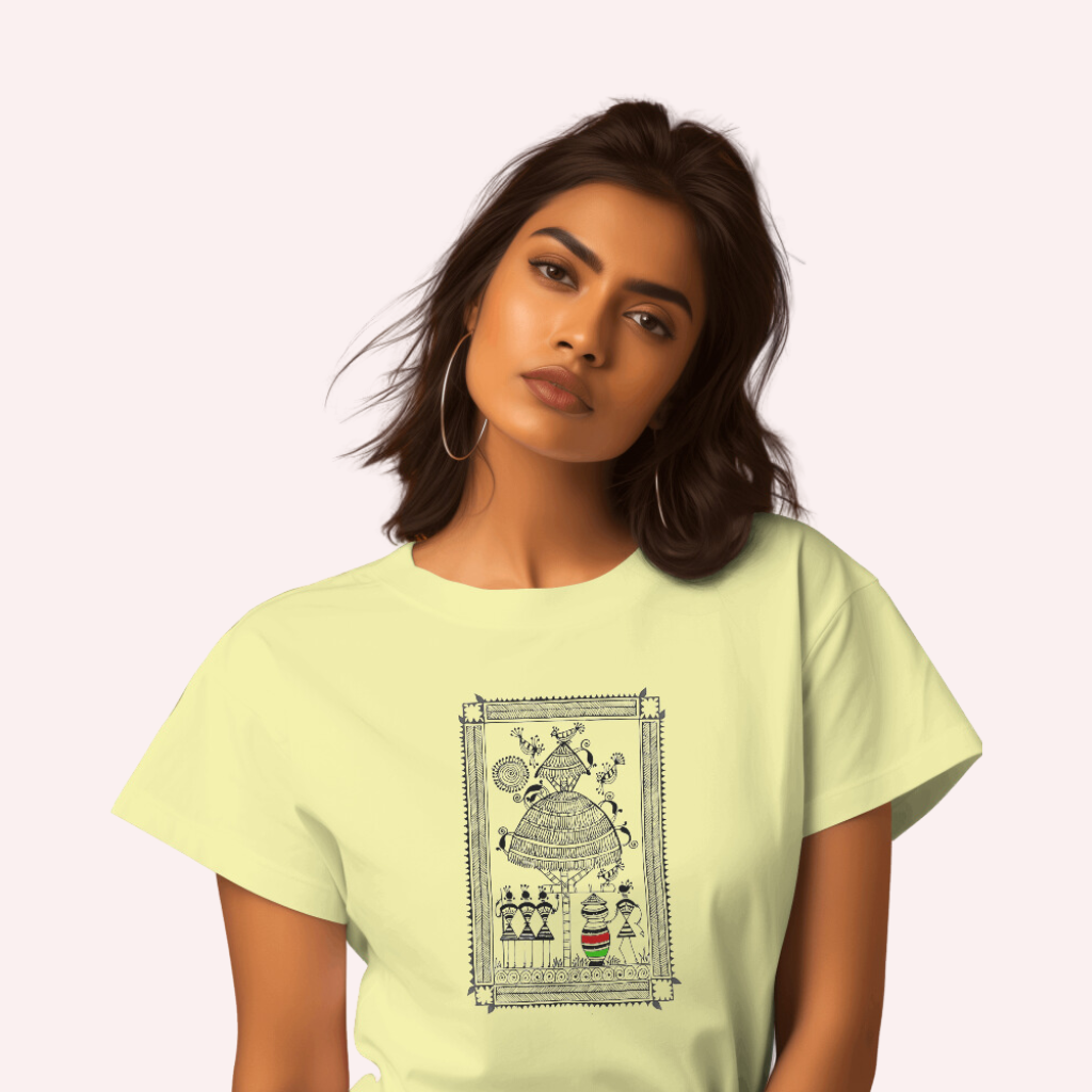 Trending Warli D9: Happy work: Women T-Shirt