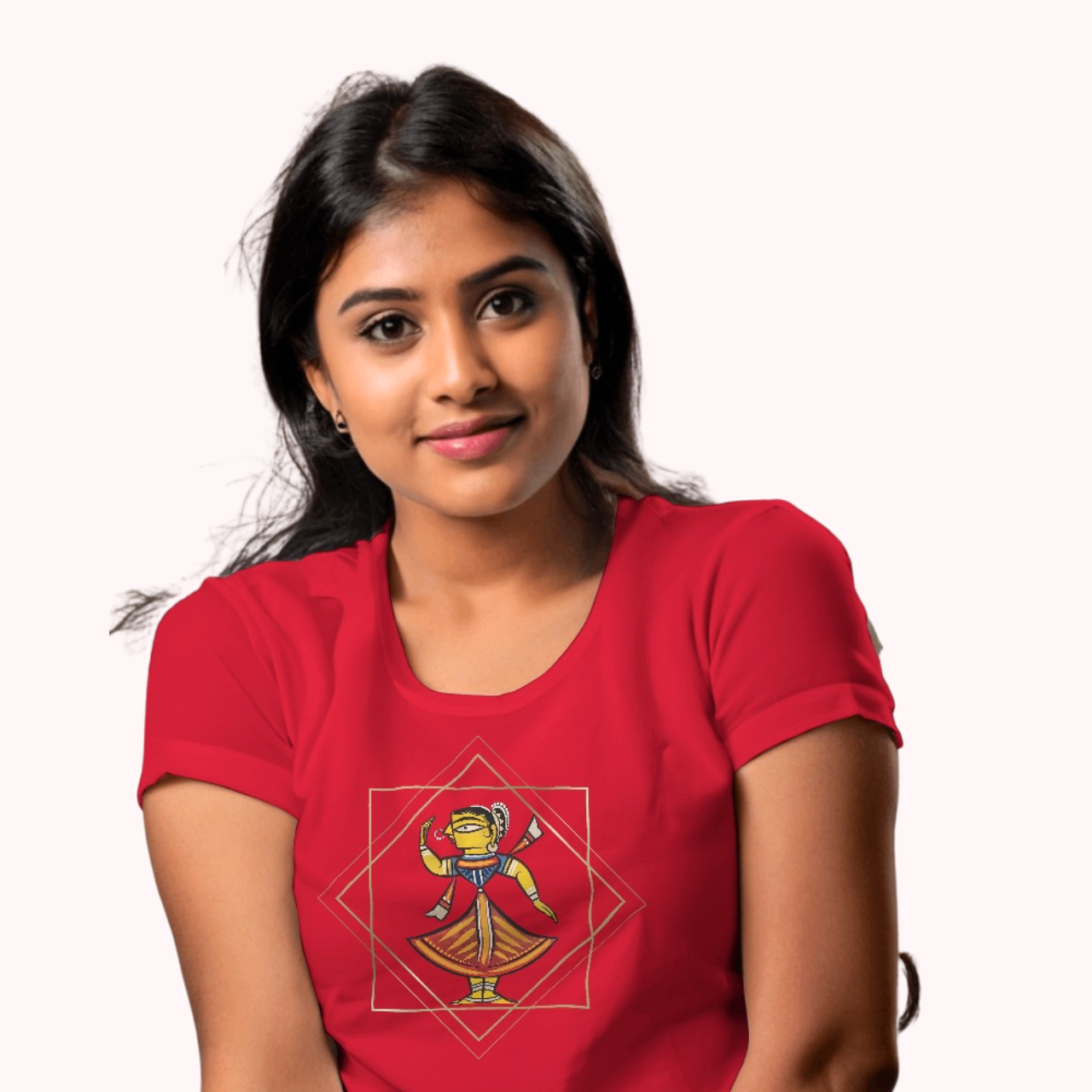 Bengal Art D11: Dancing Girl: Style JaminiRoy: Unisex T-Shirt-