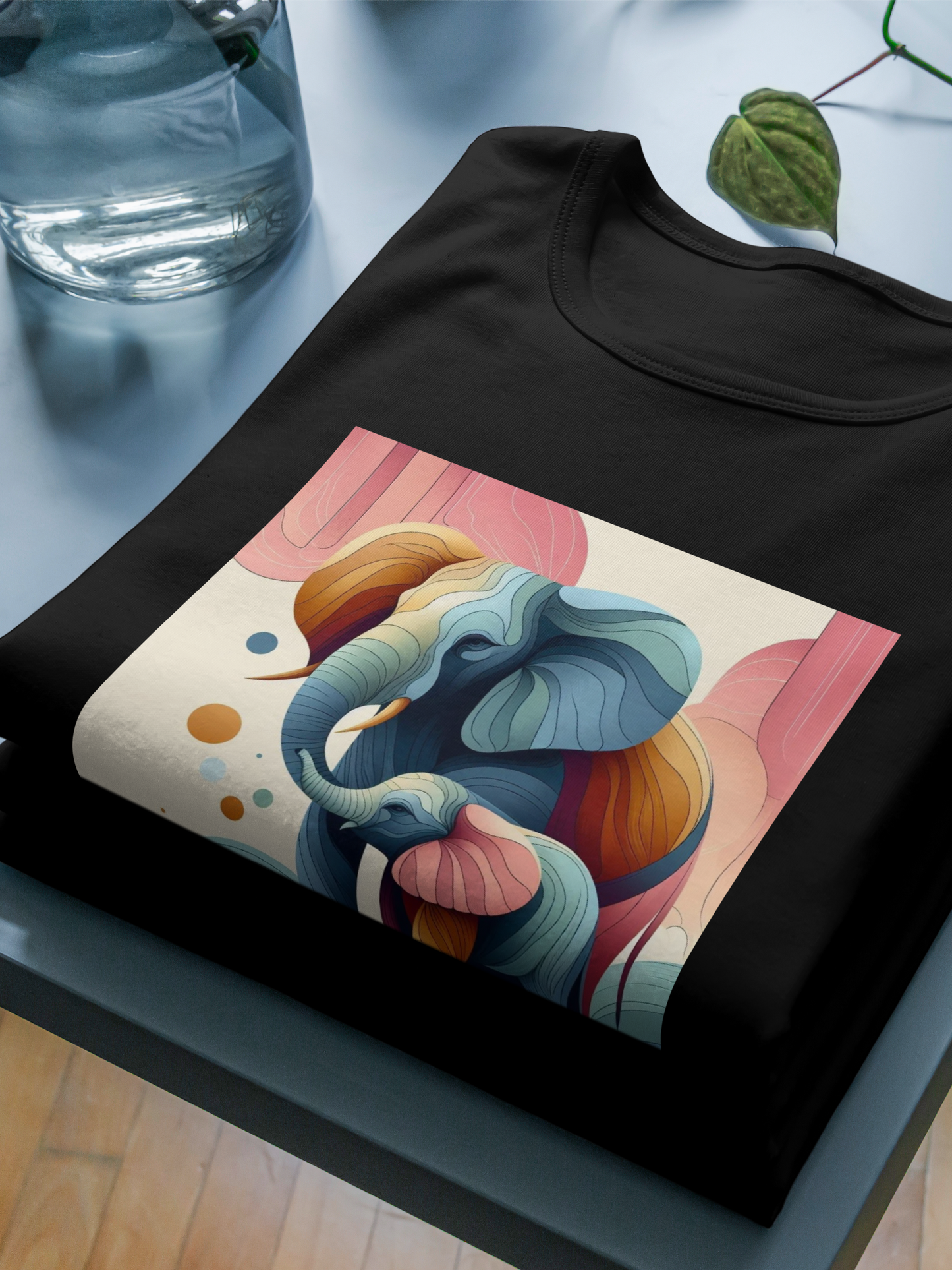 Trending Art D1: Mother & Baby Elephant: Unisex T-shirt