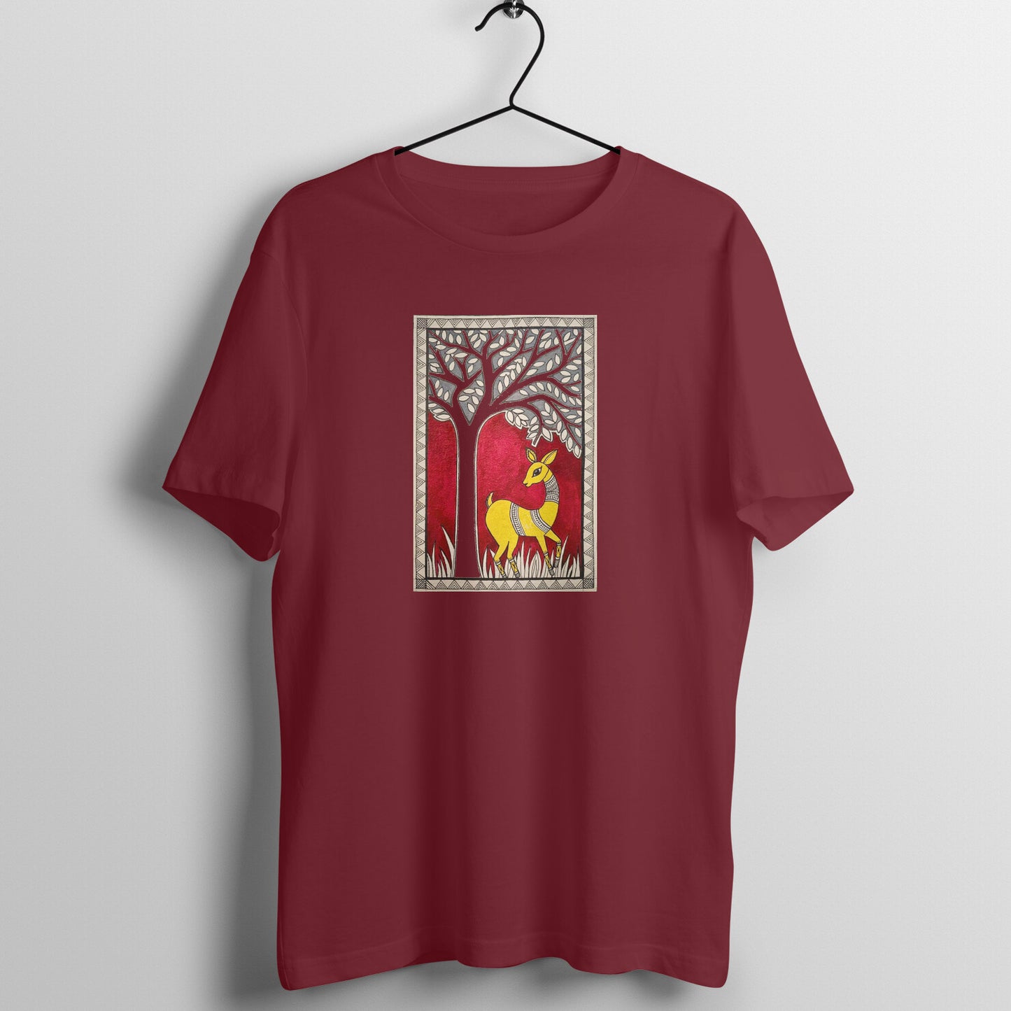 Trending Madhubani Art D6: Deer: Unisex T-Shirt