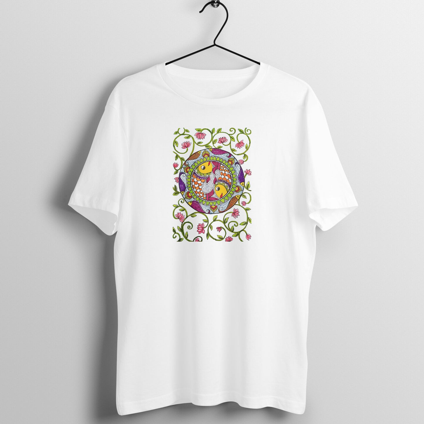 Trending Madhubani D11: Art of Fish : Unisex T-shirt-