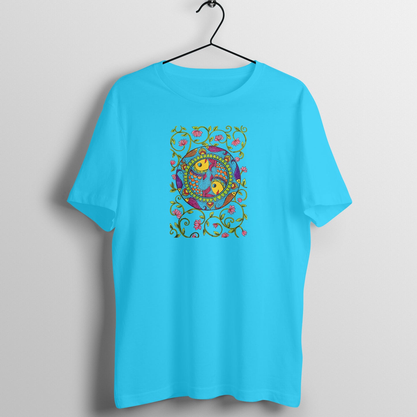 Trending Madhubani D11: Art of Fish : Unisex T-shirt-