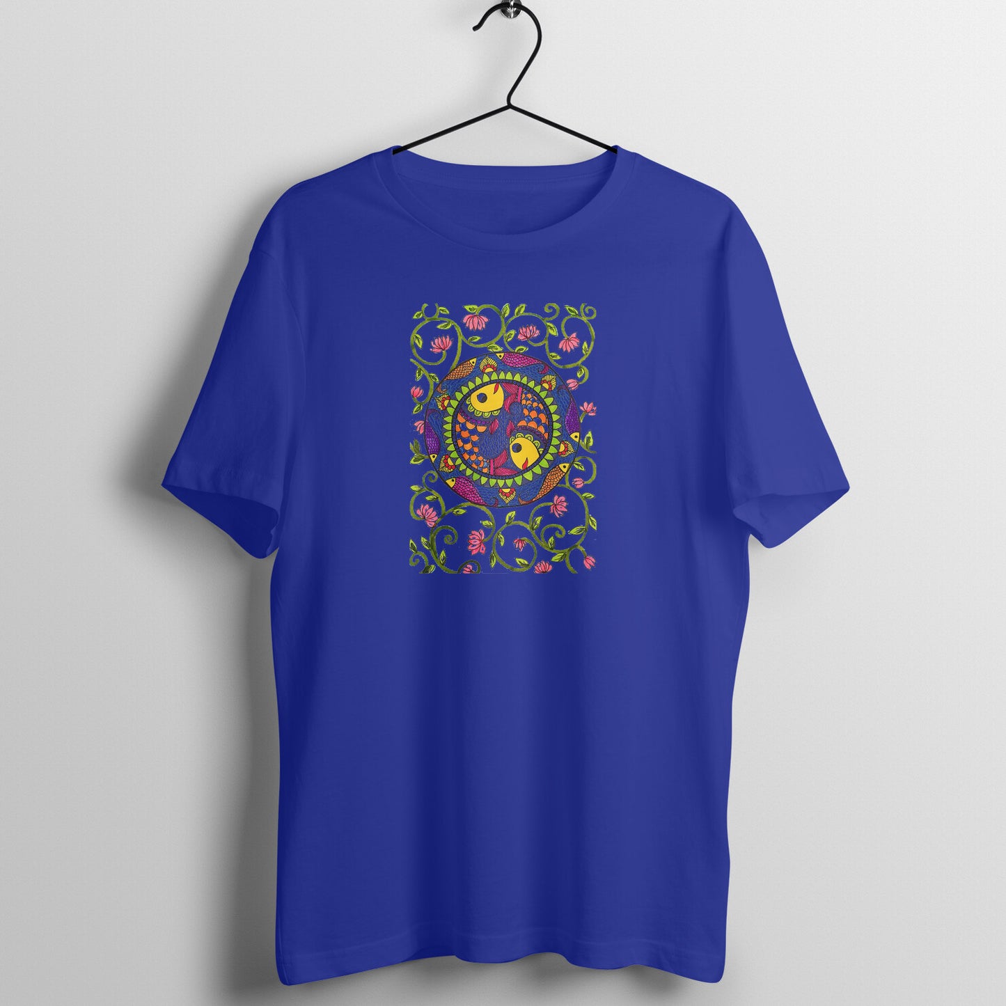 Trending Madhubani D11: Art of Fish : Unisex T-shirt-