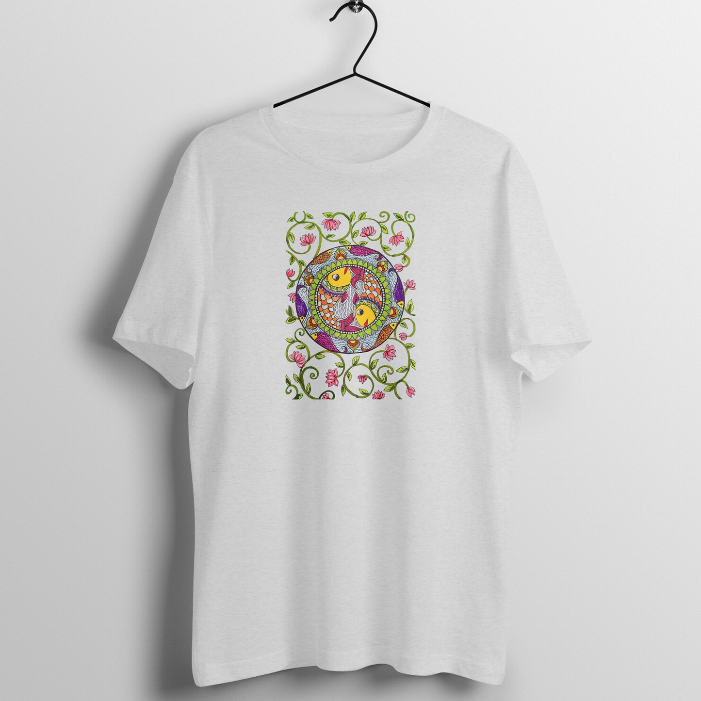 Trending Madhubani D11: Art of Fish : Unisex T-shirt-