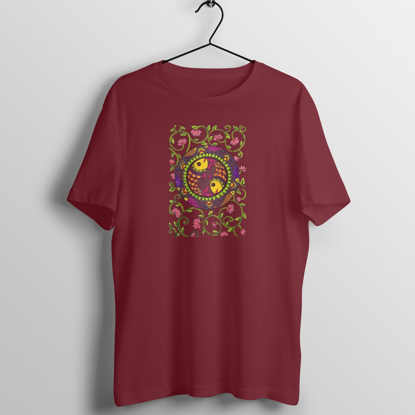 Trending Madhubani D11: Art of Fish : Unisex T-shirt-