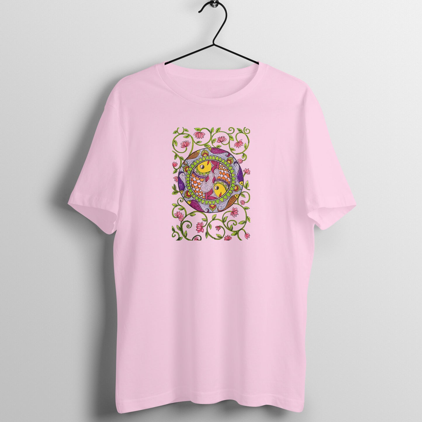 Trending Madhubani D11: Art of Fish : Unisex T-shirt-