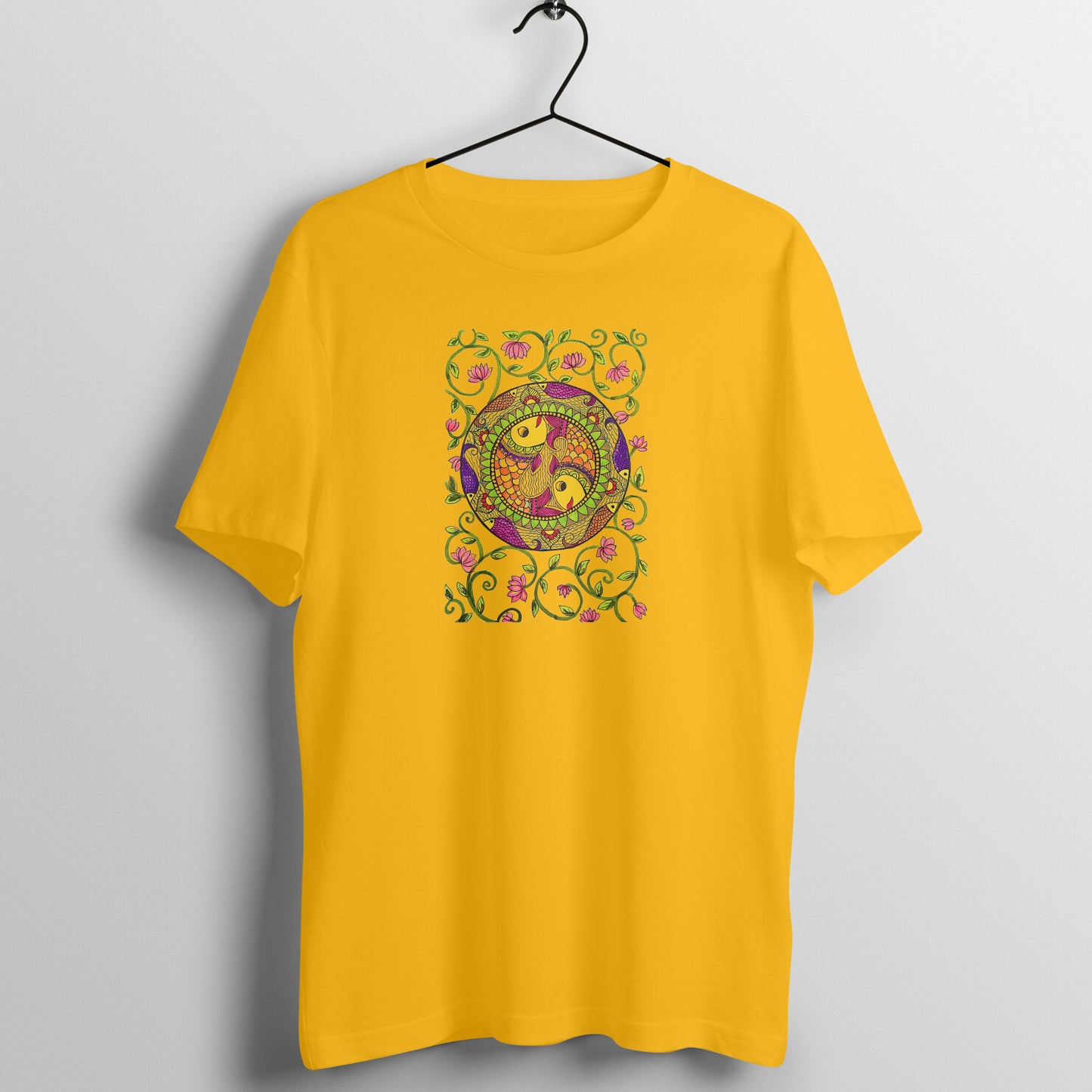 Trending Madhubani D11: Art of Fish : Unisex T-shirt-