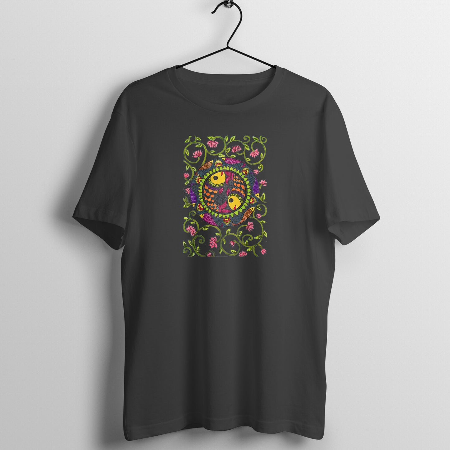 Trending Madhubani D11: Art of Fish : Unisex T-shirt-