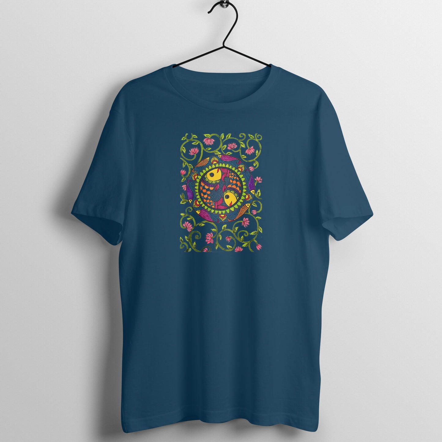 Trending Madhubani D11: Art of Fish : Unisex T-shirt-