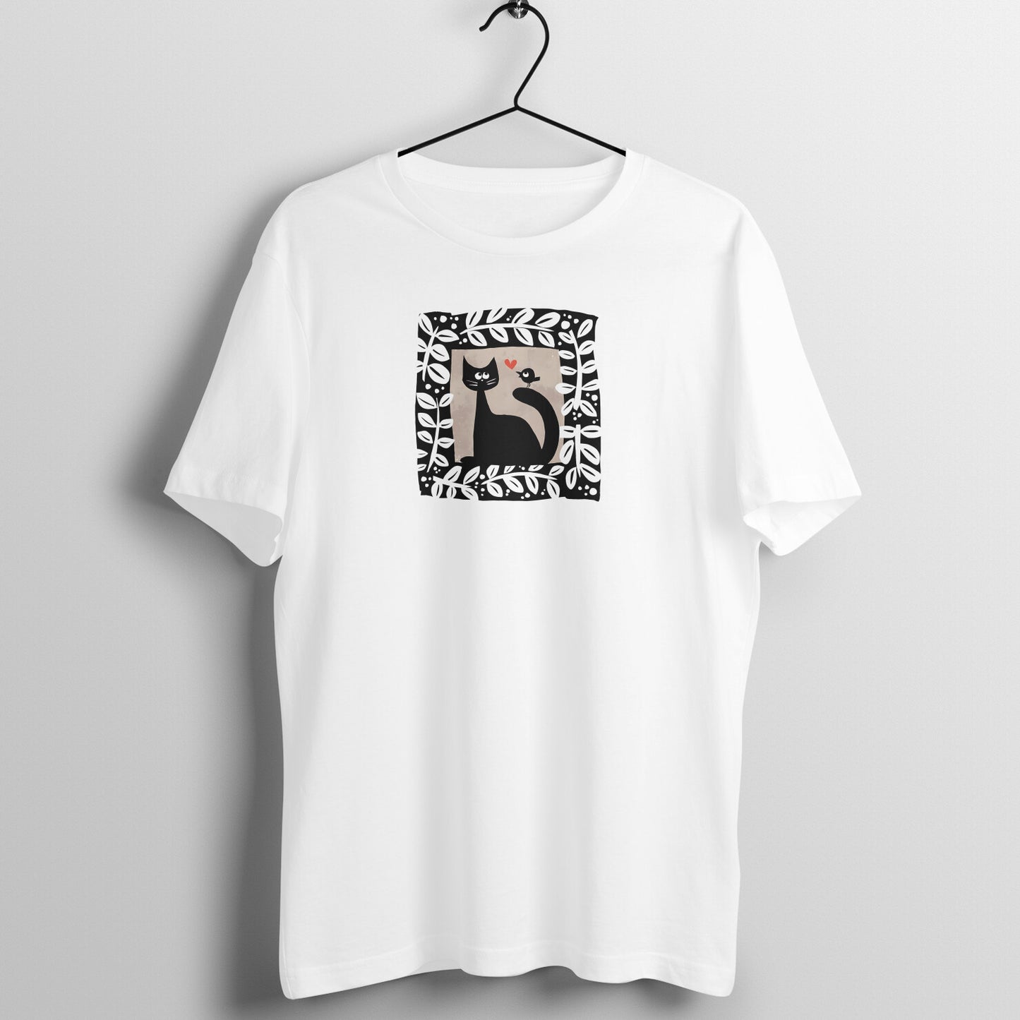 Trending Bengal Art D15: Cat Love Bird : Unisex T-Shirt