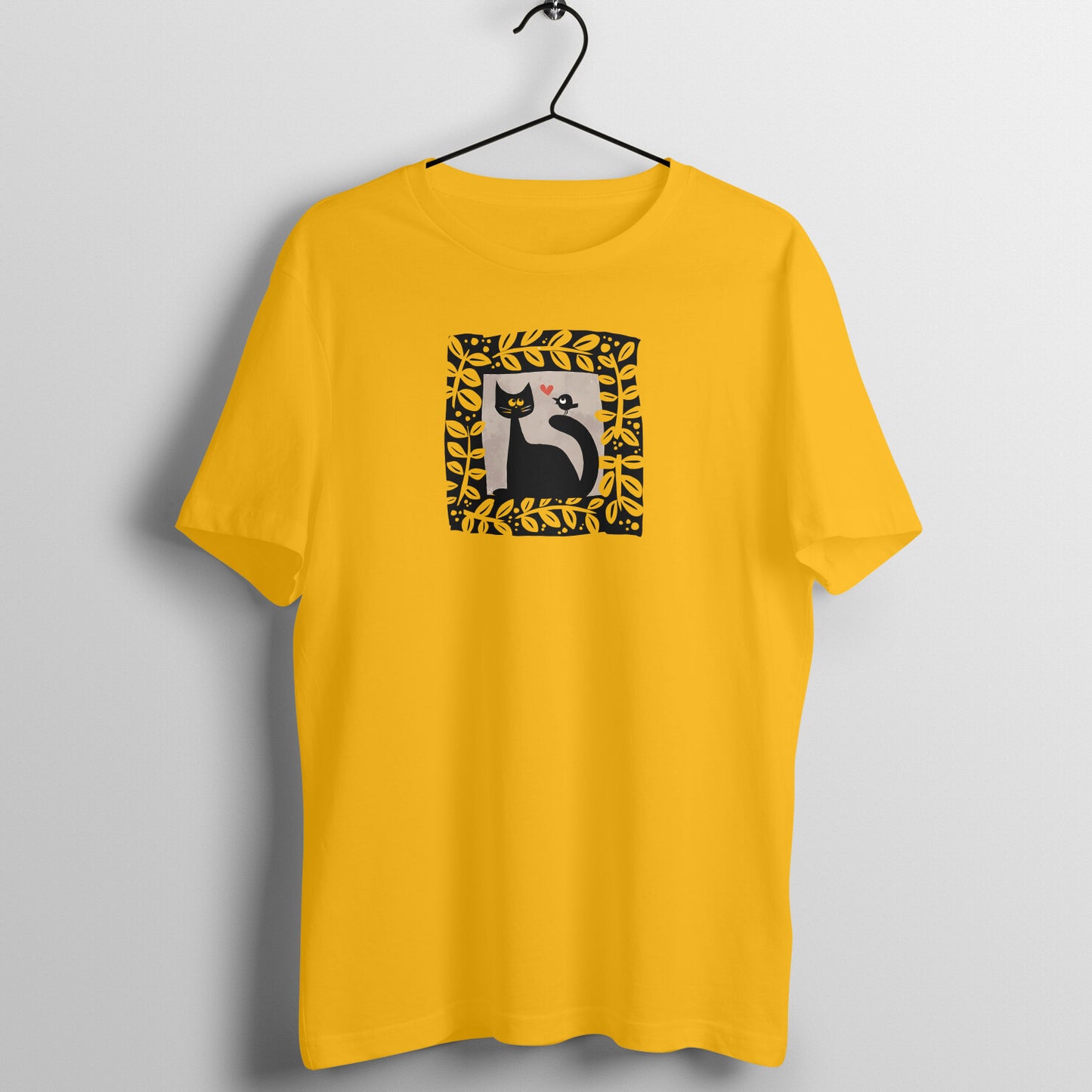Trending Bengal Art D15: Cat Love Bird : Unisex T-Shirt