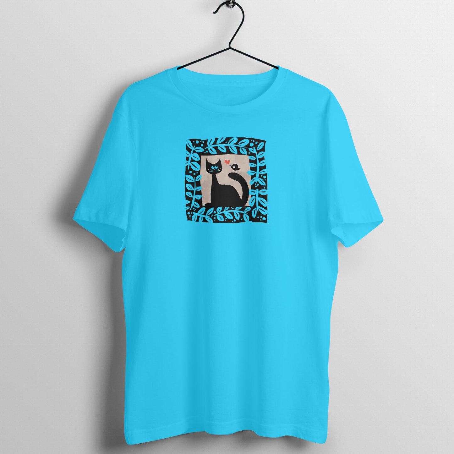 Trending Bengal Art D15: Cat Love Bird : Unisex T-Shirt