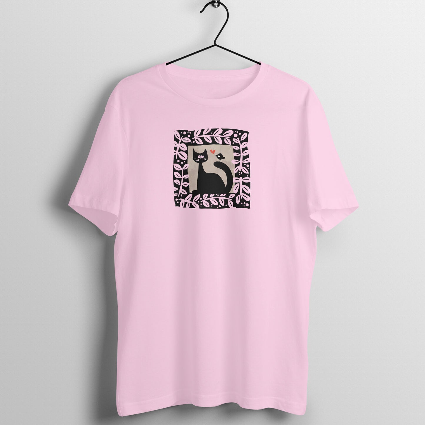 Trending Bengal Art D15: Cat Love Bird : Unisex T-Shirt