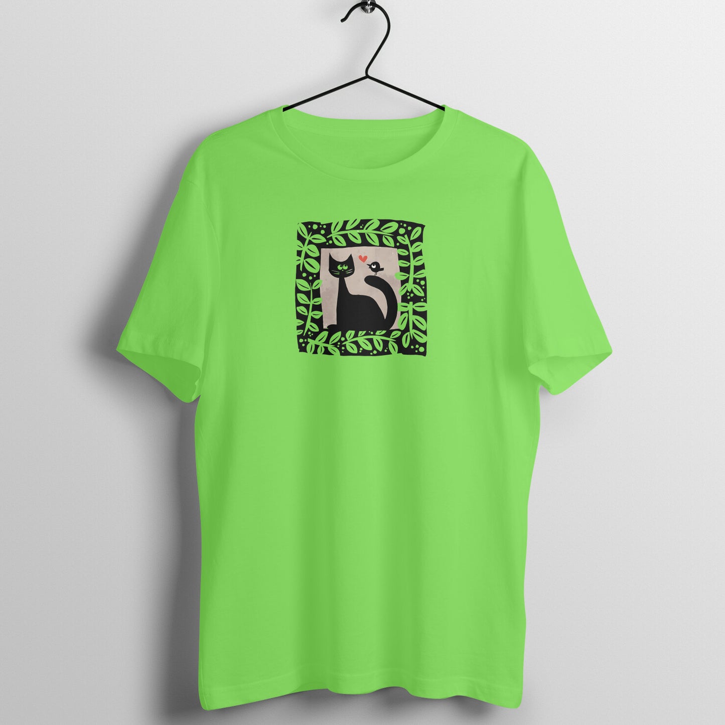 Trending Bengal Art D15: Cat Love Bird : Unisex T-Shirt