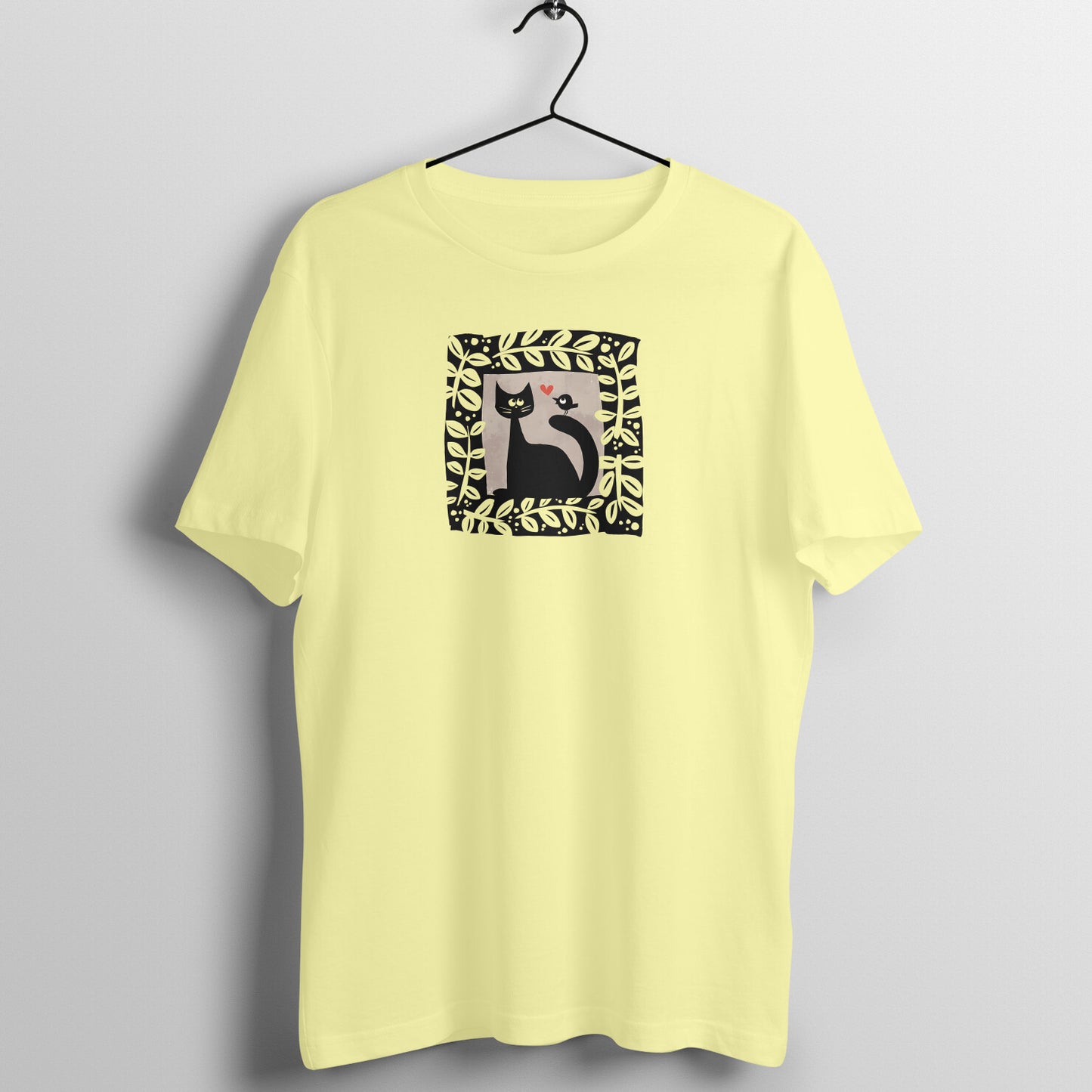 Trending Bengal Art D15: Cat Love Bird : Unisex T-Shirt