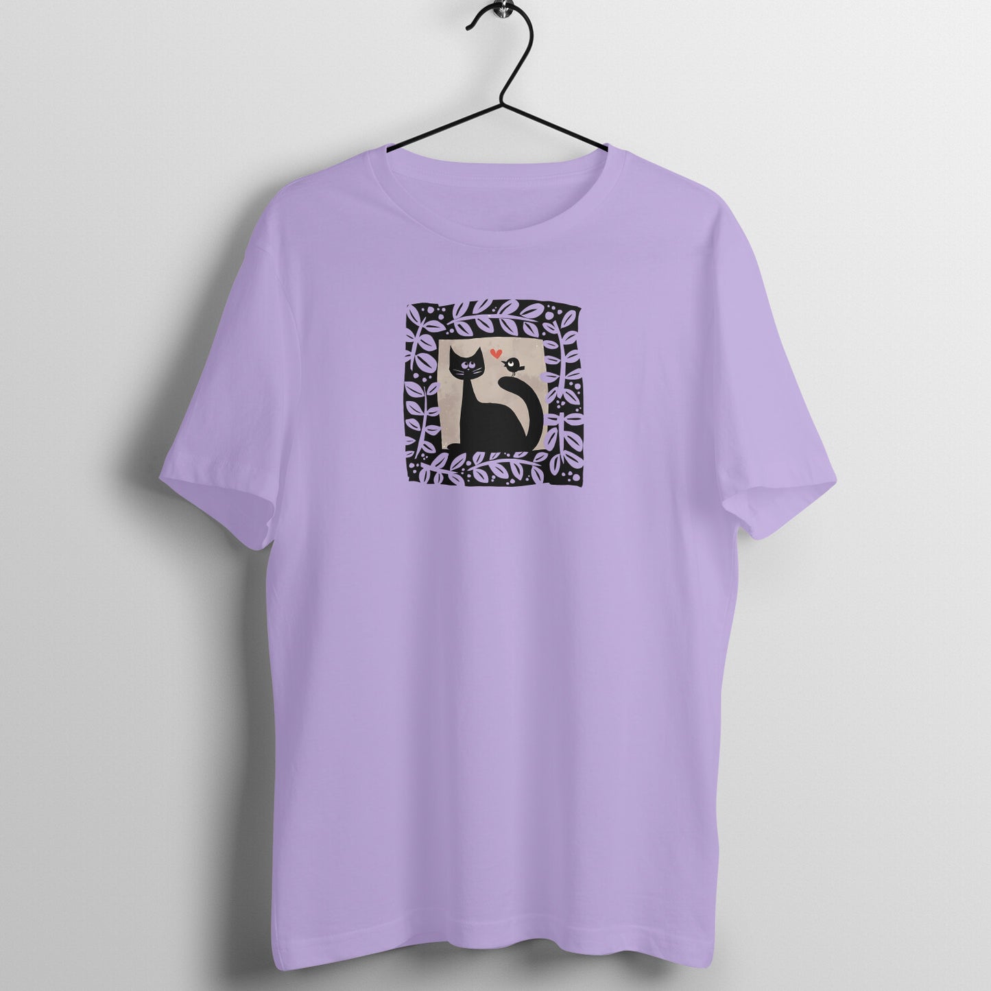 Trending Bengal Art D15: Cat Love Bird : Unisex T-Shirt