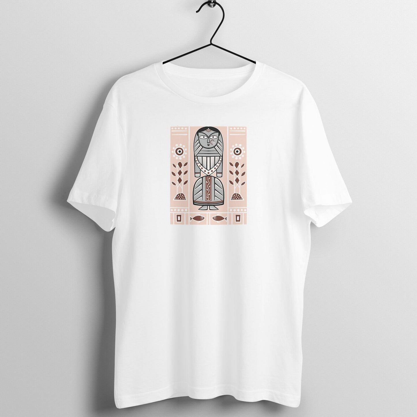 Bengal Art D18: Deer: Style JaminiRoy: Unisex T-Shirt
