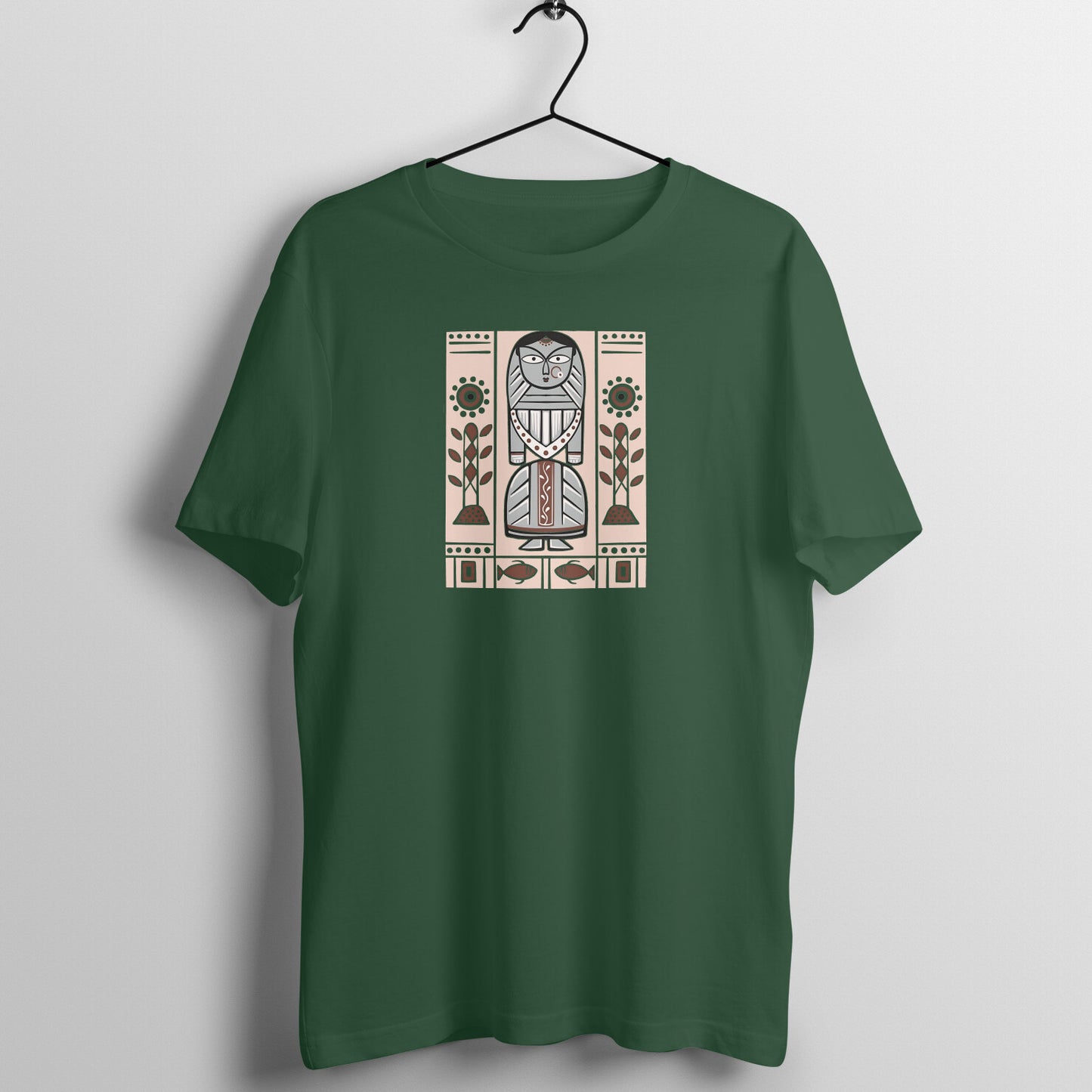 Bengal Art D18: Deer: Style JaminiRoy: Unisex T-Shirt