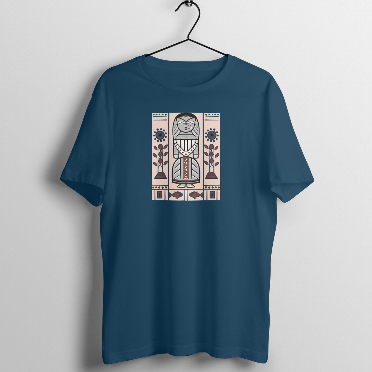 Bengal Art D18: Deer: Style JaminiRoy: Unisex T-Shirt