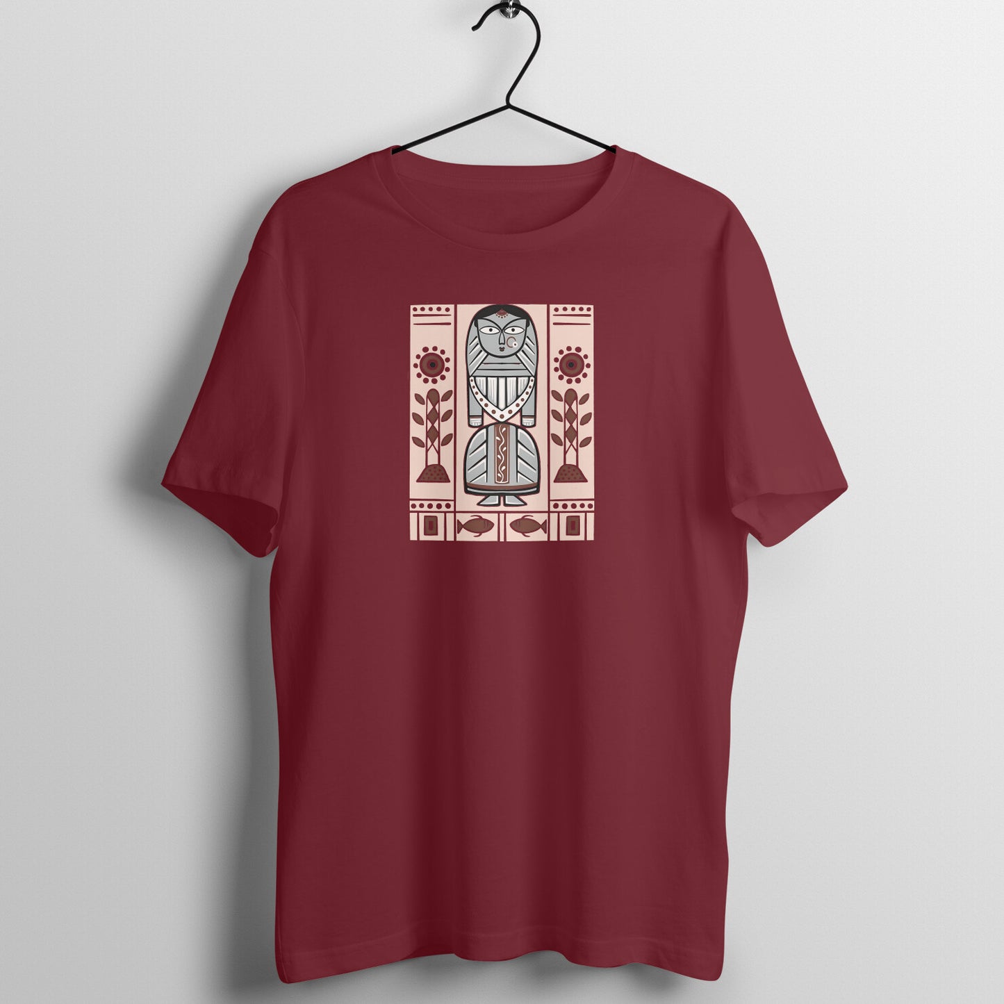 Bengal Art D18: Deer: Style JaminiRoy: Unisex T-Shirt