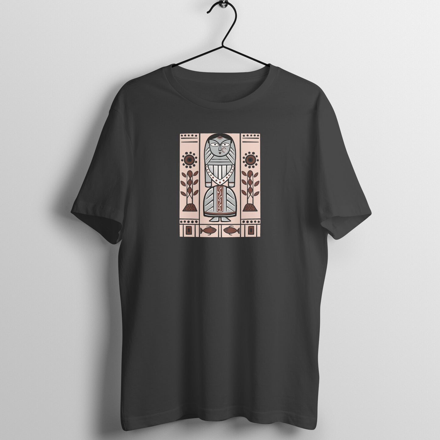 Bengal Art D18: Deer: Style JaminiRoy: Unisex T-Shirt