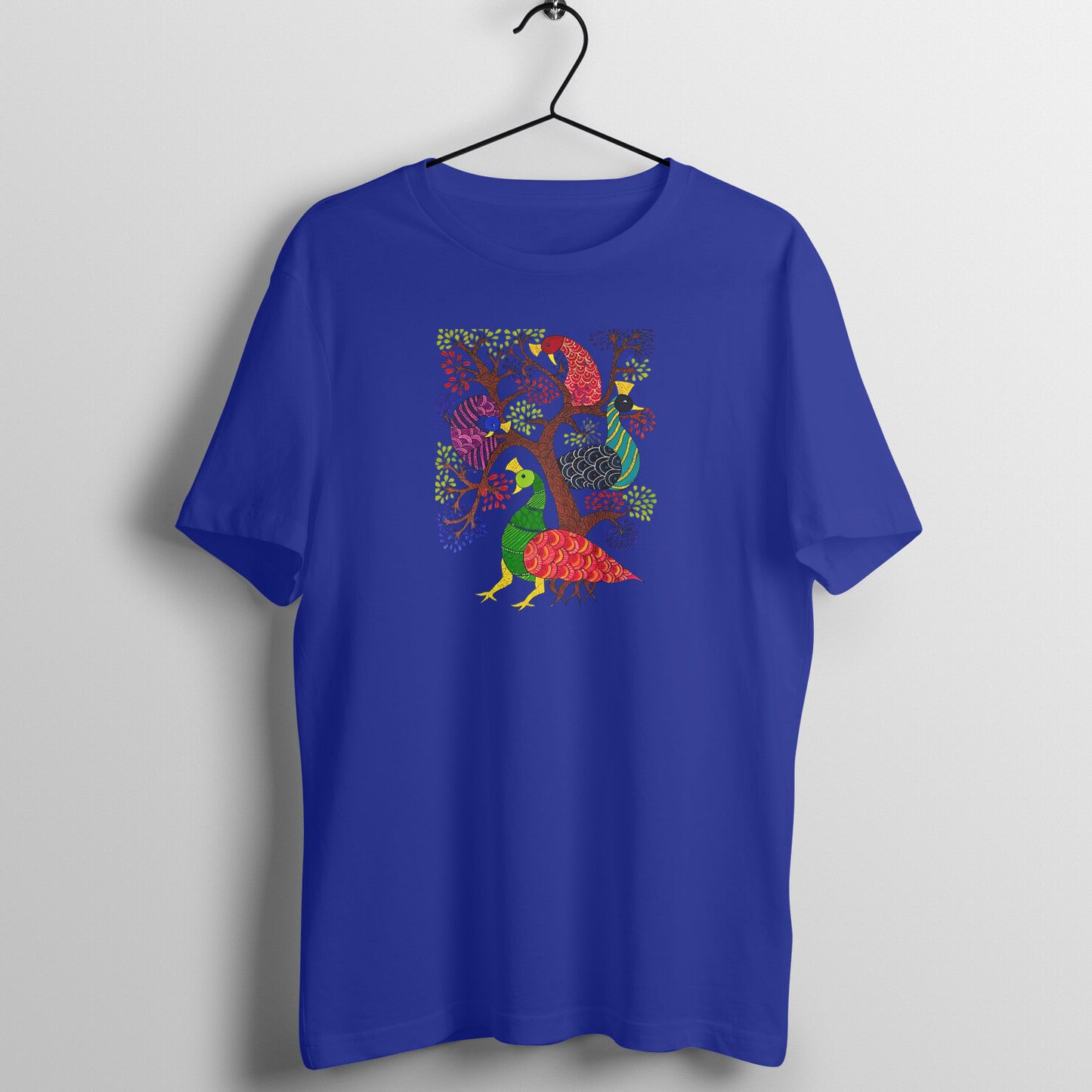 Gond Painting D2: Peacocks Tree: Unisex T-shirt