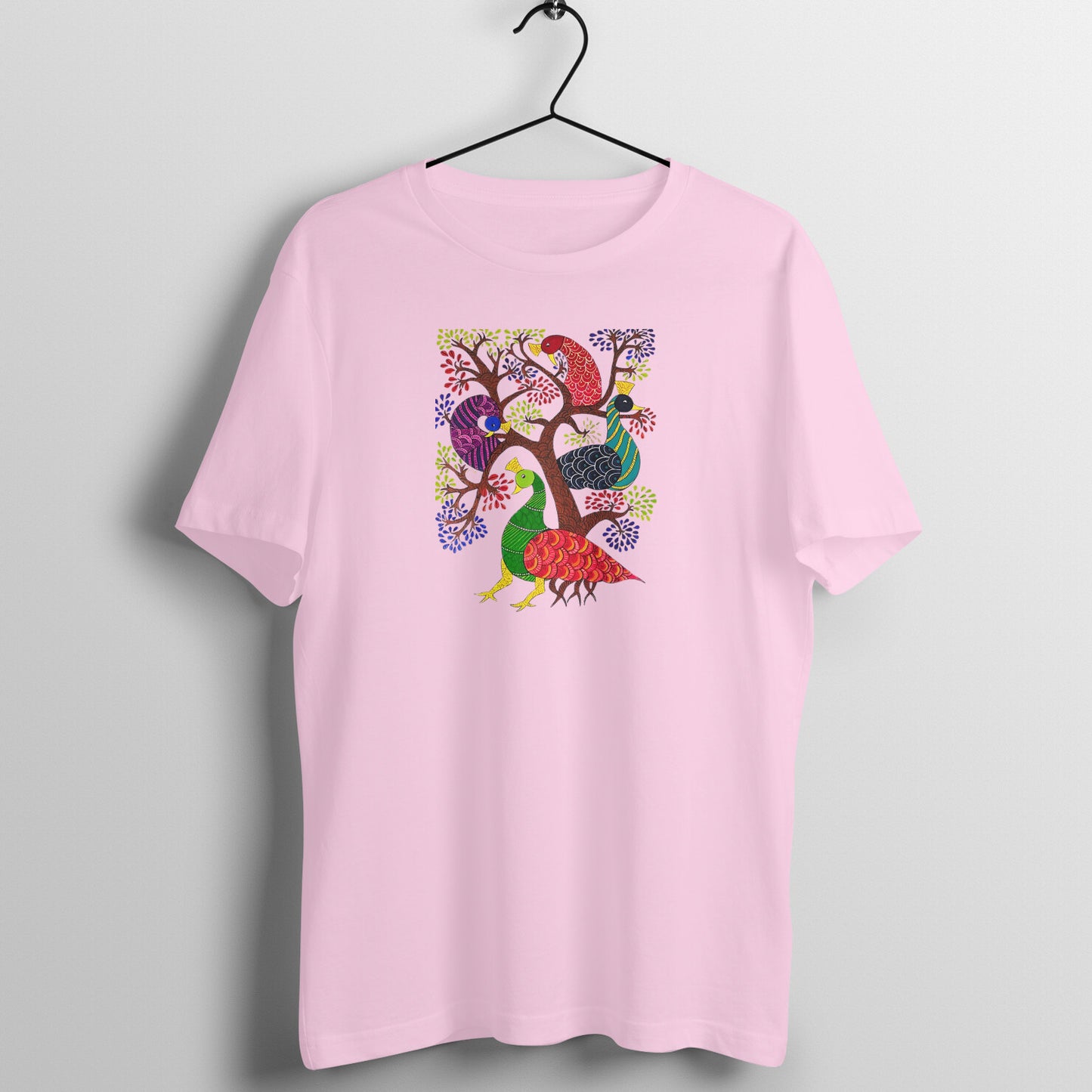 Gond Painting D2: Peacocks Tree: Unisex T-shirt