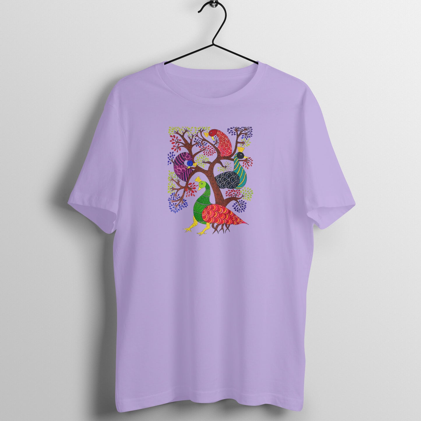 Gond Painting D2: Peacocks Tree: Unisex T-shirt