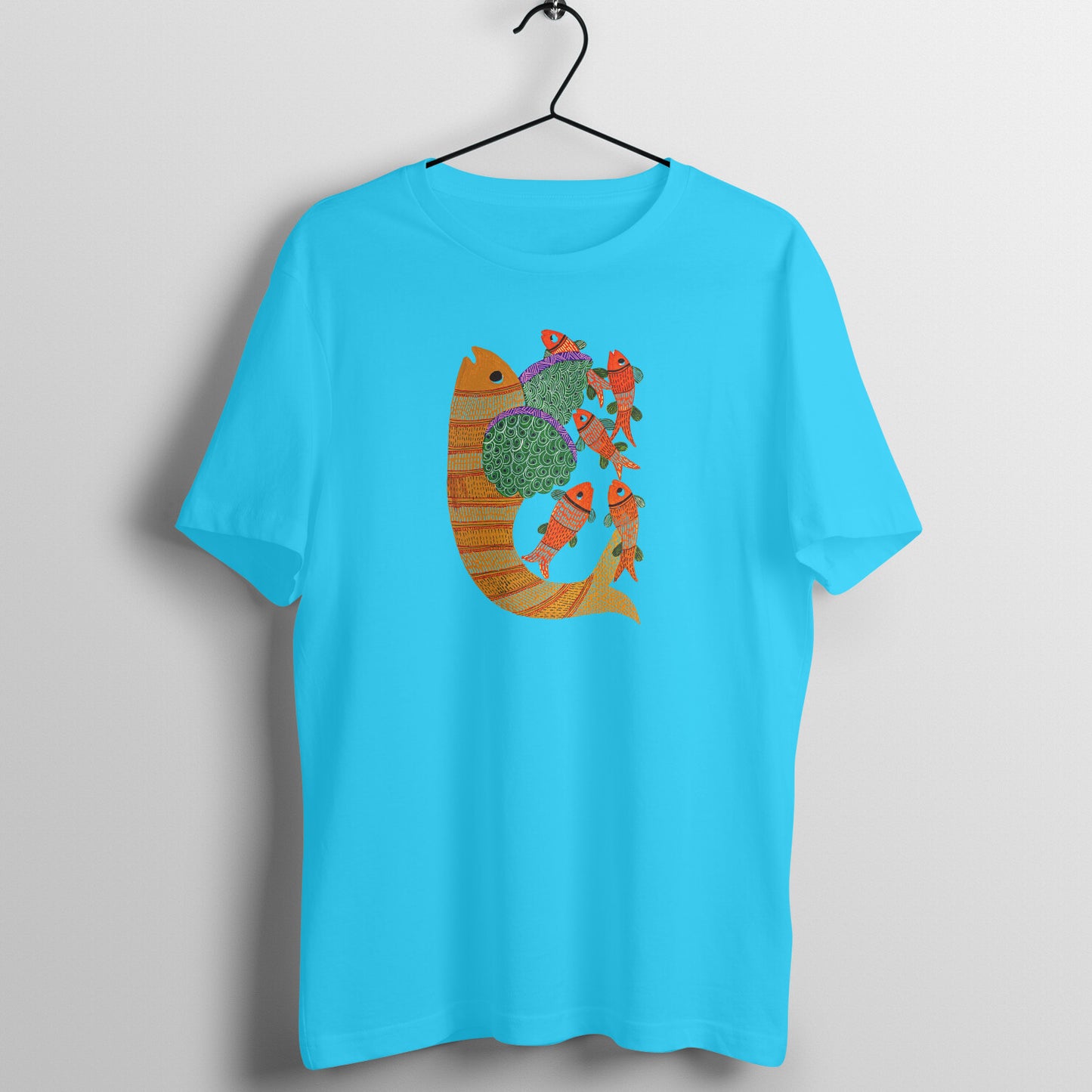 Gond Painting D4: Fishes: Unisex T-shirt