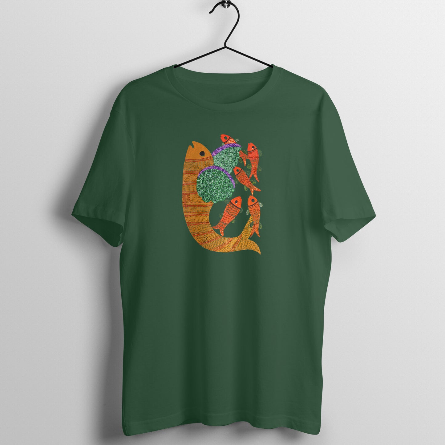 Gond Painting D4: Fishes: Unisex T-shirt