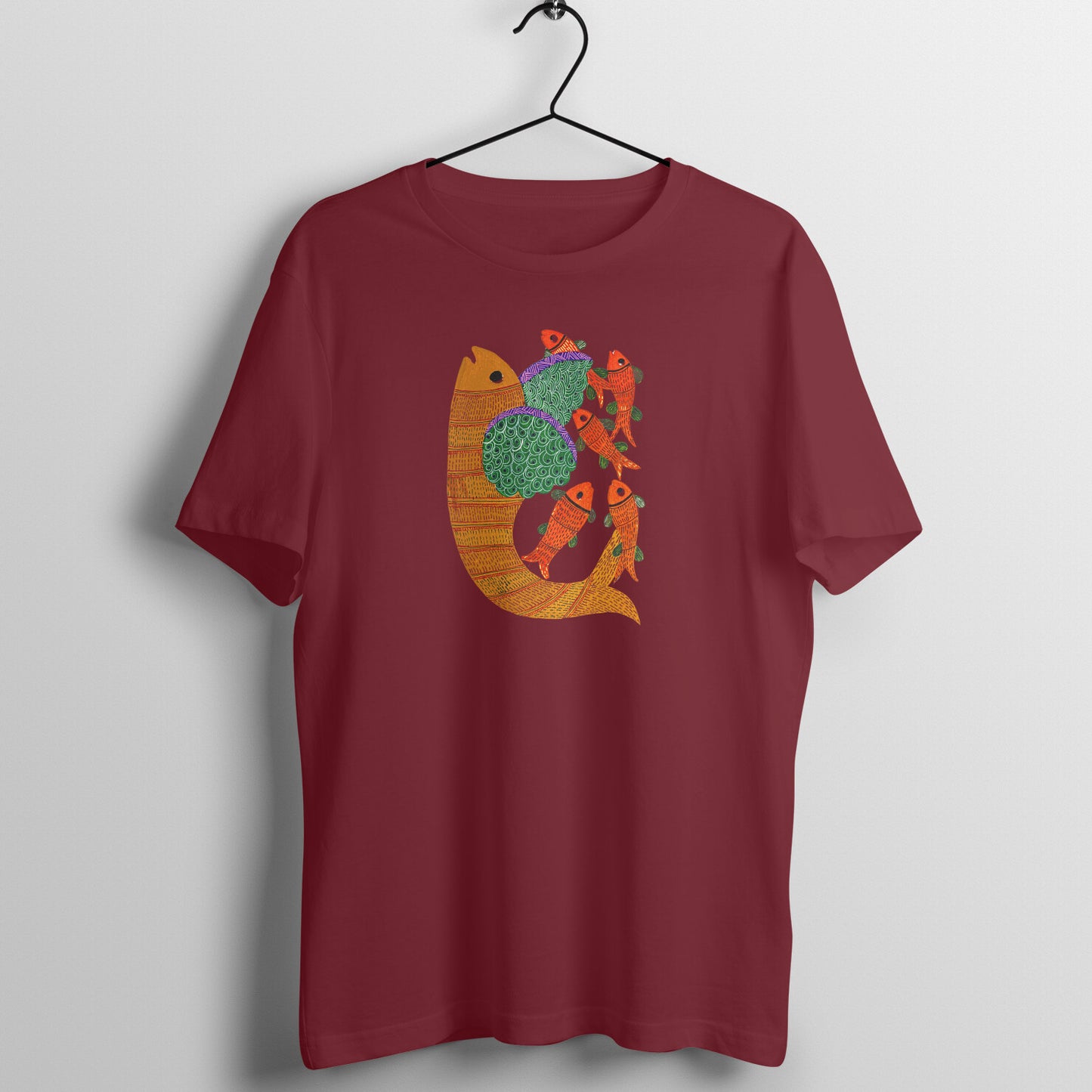 Gond Painting D4: Fishes: Unisex T-shirt