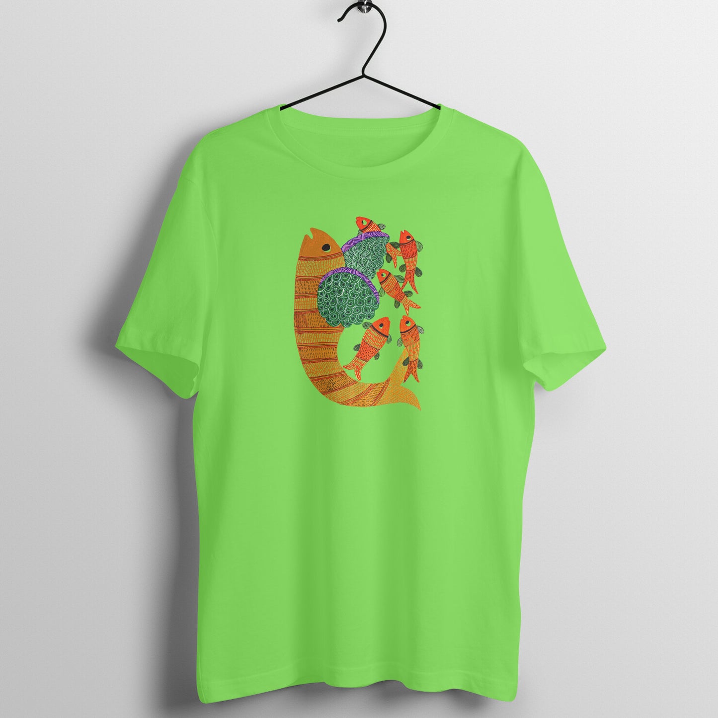 Gond Painting D4: Fishes: Unisex T-shirt