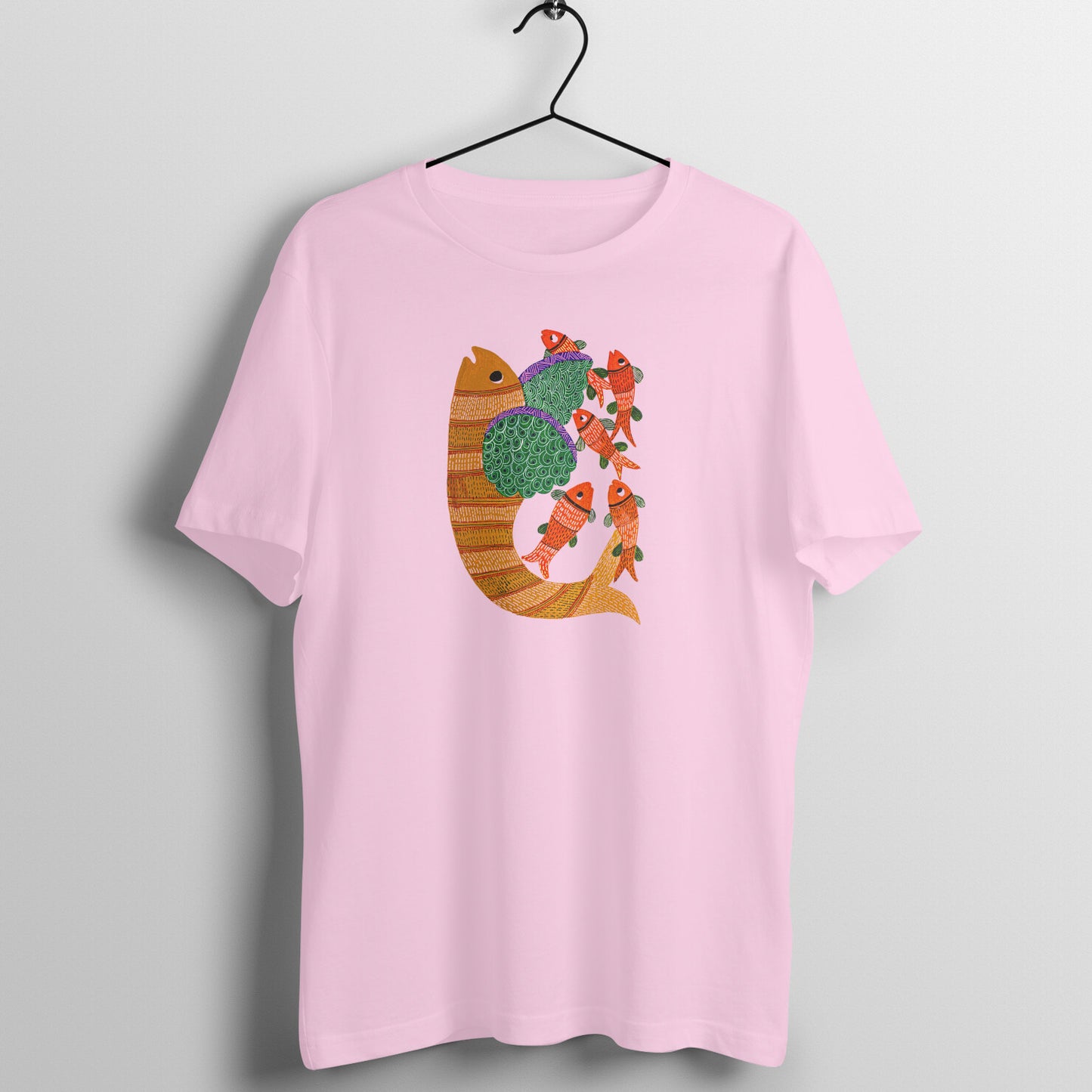 Gond Painting D4: Fishes: Unisex T-shirt