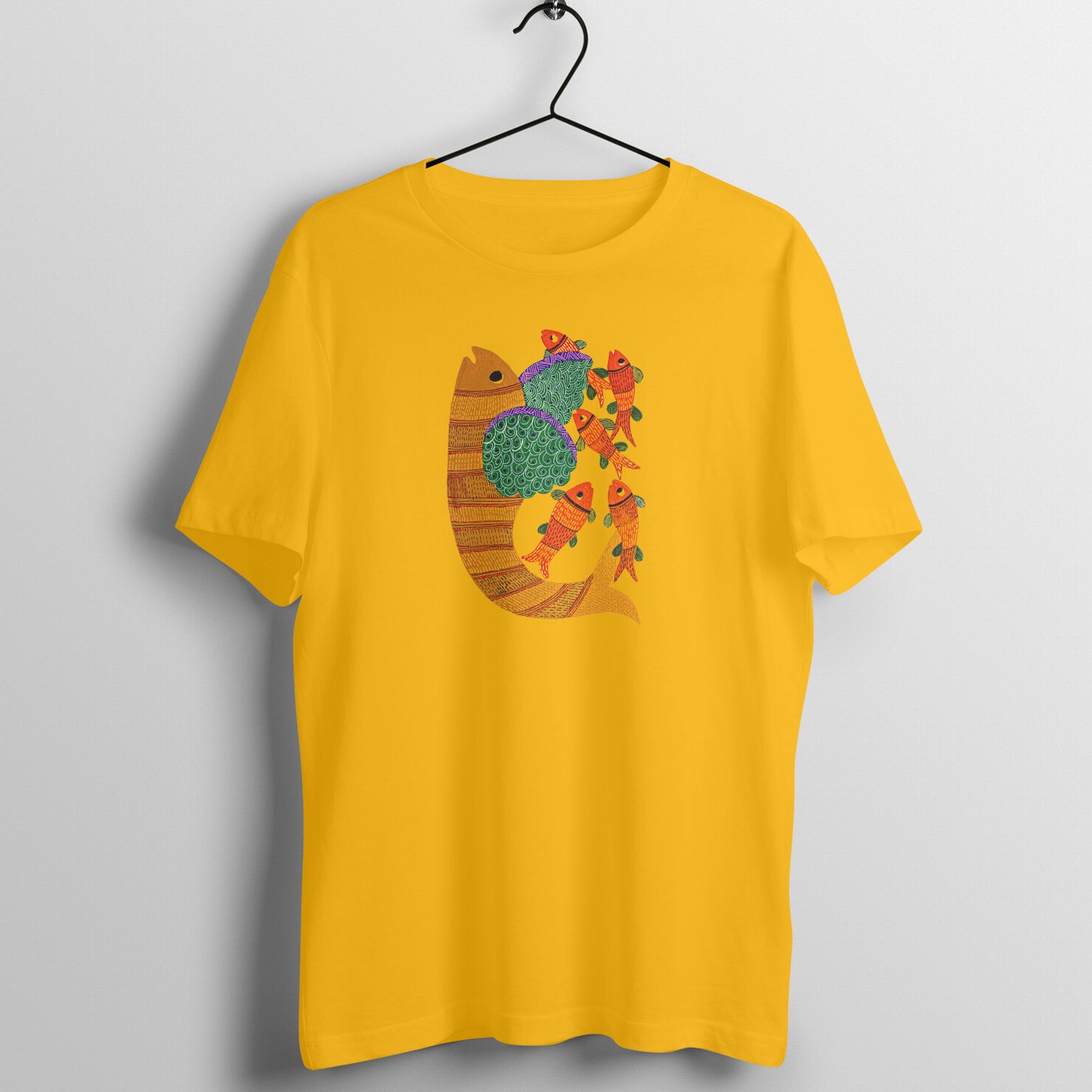 Gond Painting D4: Fishes: Unisex T-shirt