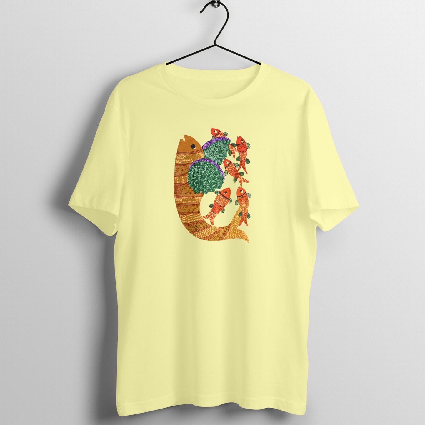 Gond Painting D4: Fishes: Unisex T-shirt