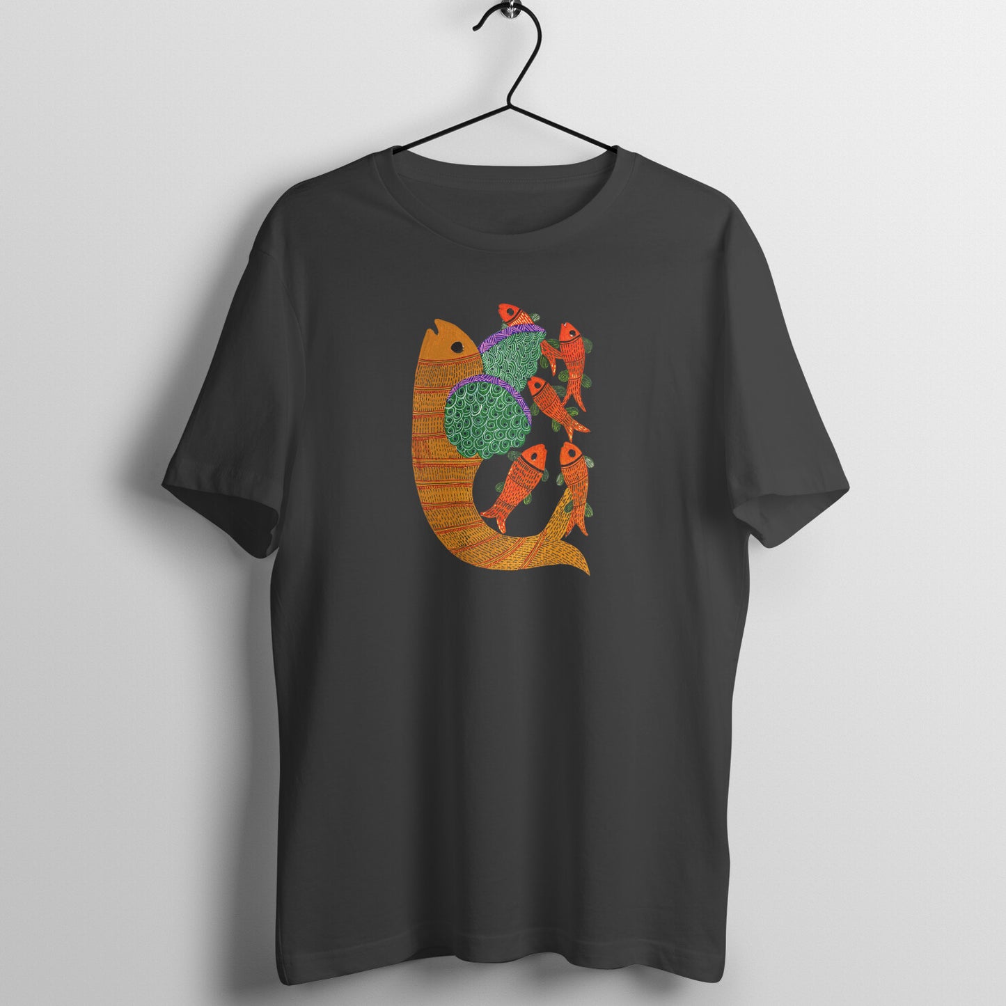 Gond Painting D4: Fishes: Unisex T-shirt