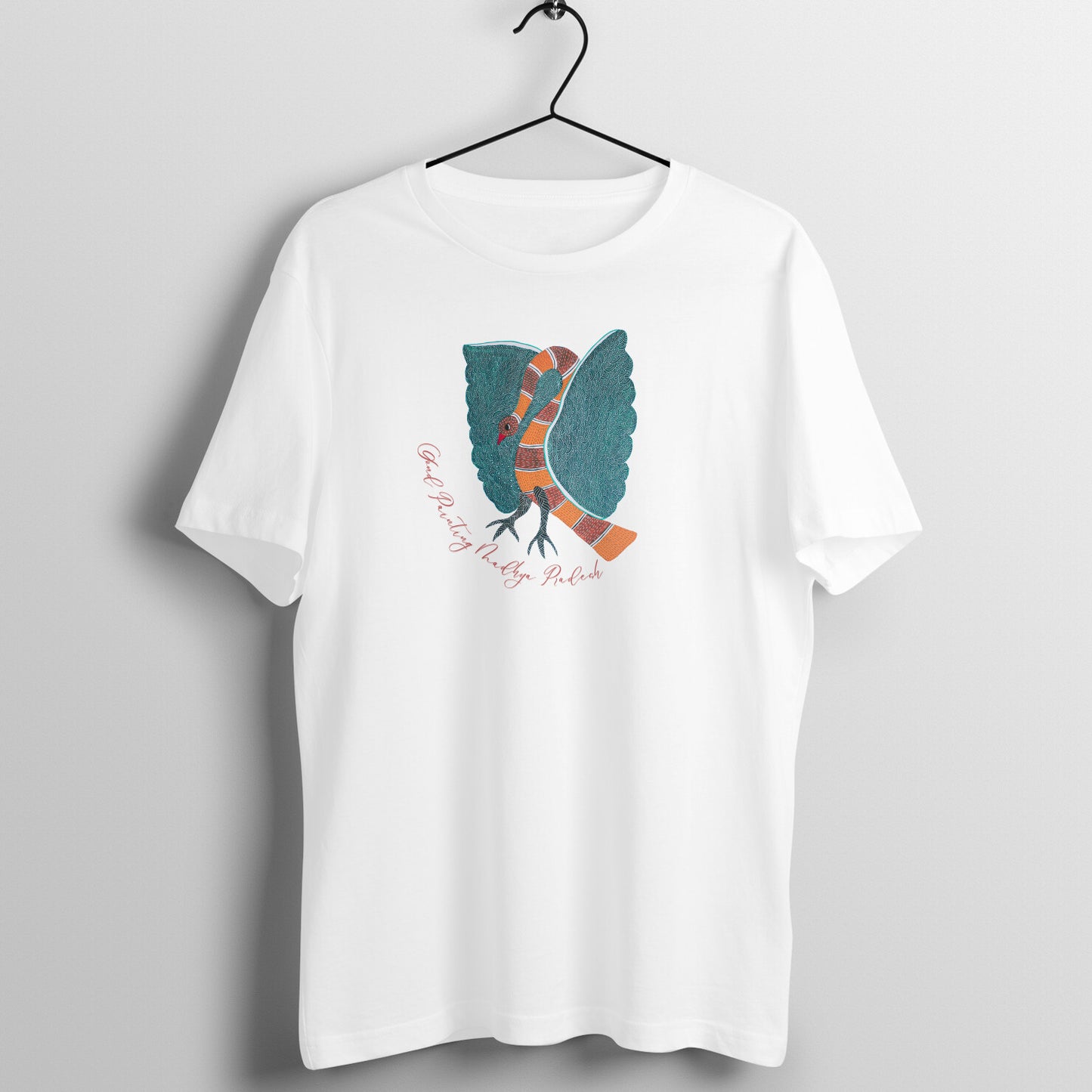 Gond Painting D6: Peacock: Unisex T-shirt