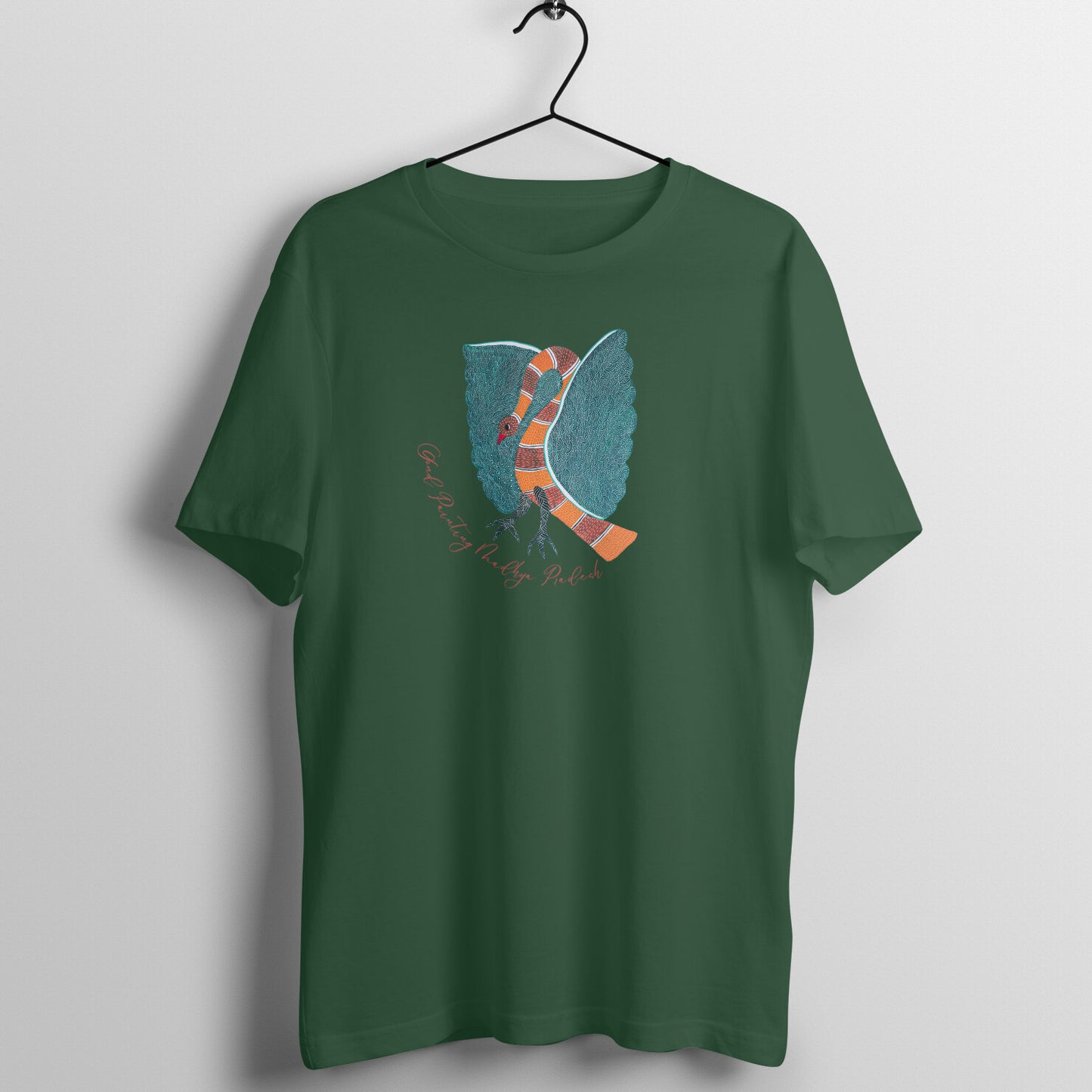 Gond Painting D6: Peacock: Unisex T-shirt