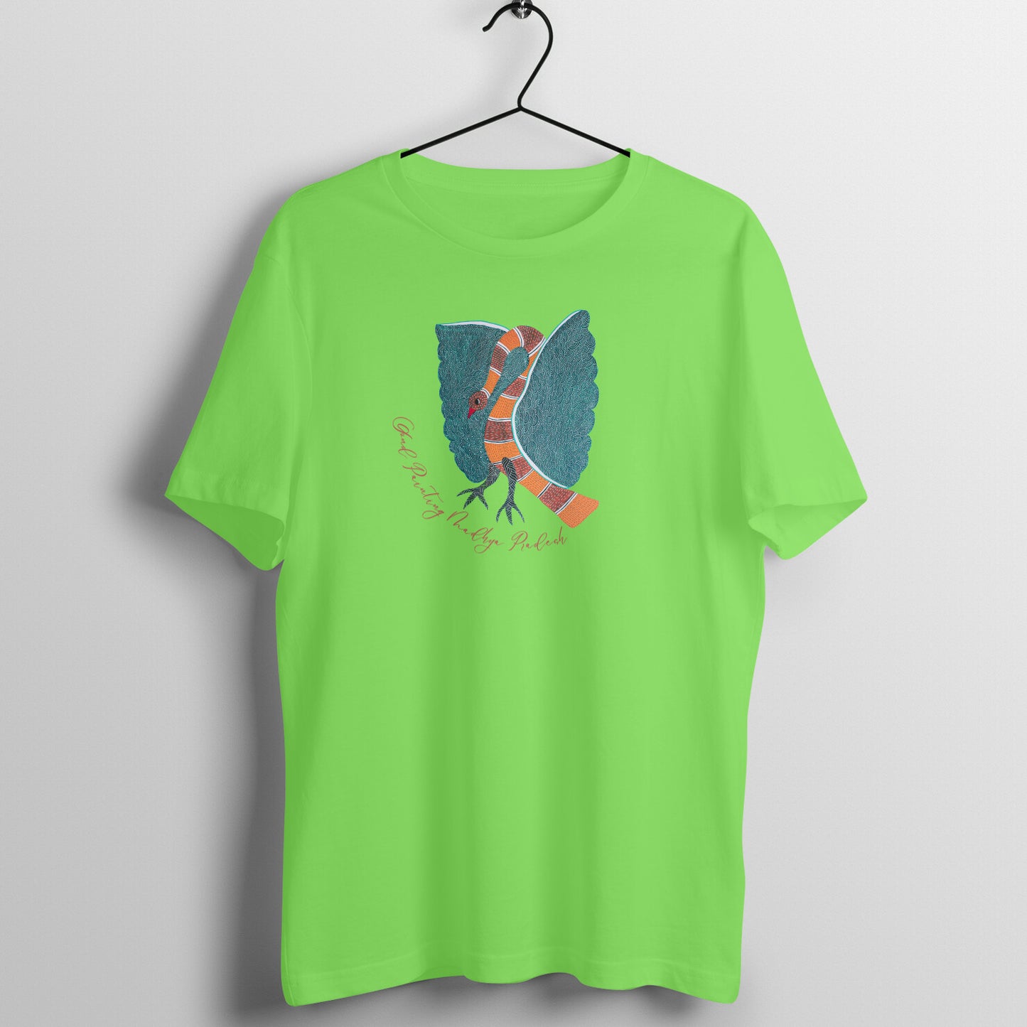 Gond Painting D6: Peacock: Unisex T-shirt