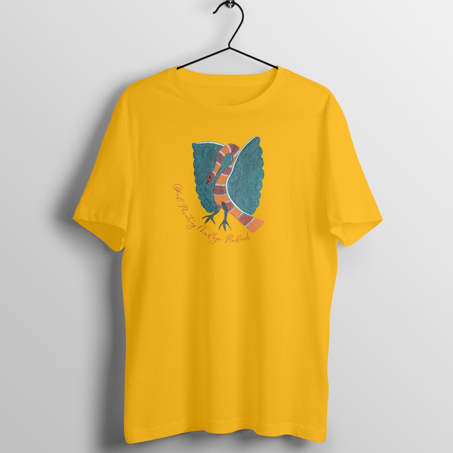 Gond Painting D6: Peacock: Unisex T-shirt