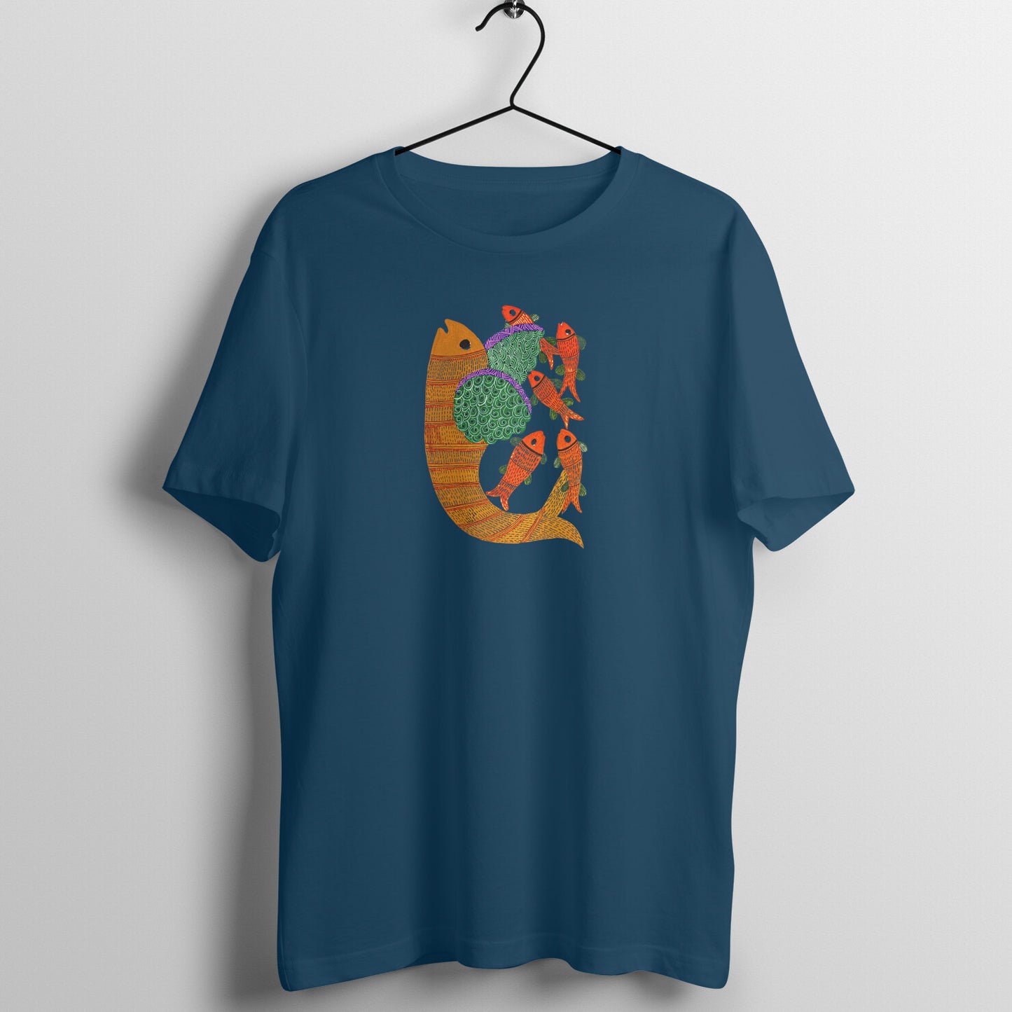 Gond Painting D4: Fishes: Unisex T-shirt