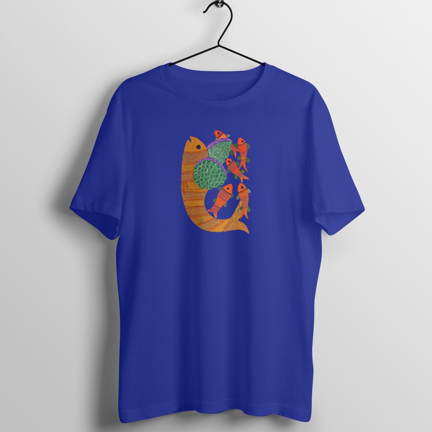 Gond Painting D4: Fishes: Unisex T-shirt