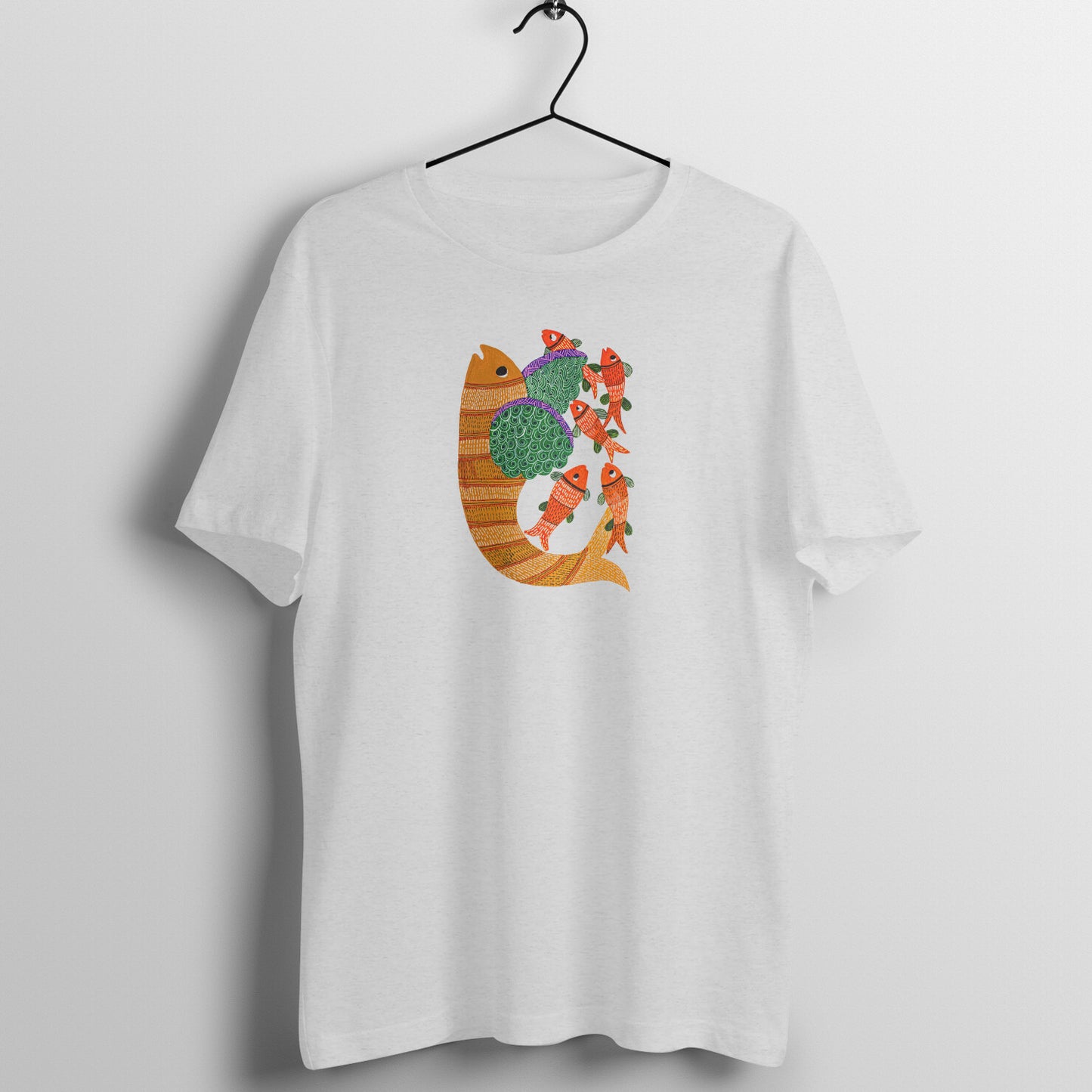 Gond Painting D4: Fishes: Unisex T-shirt