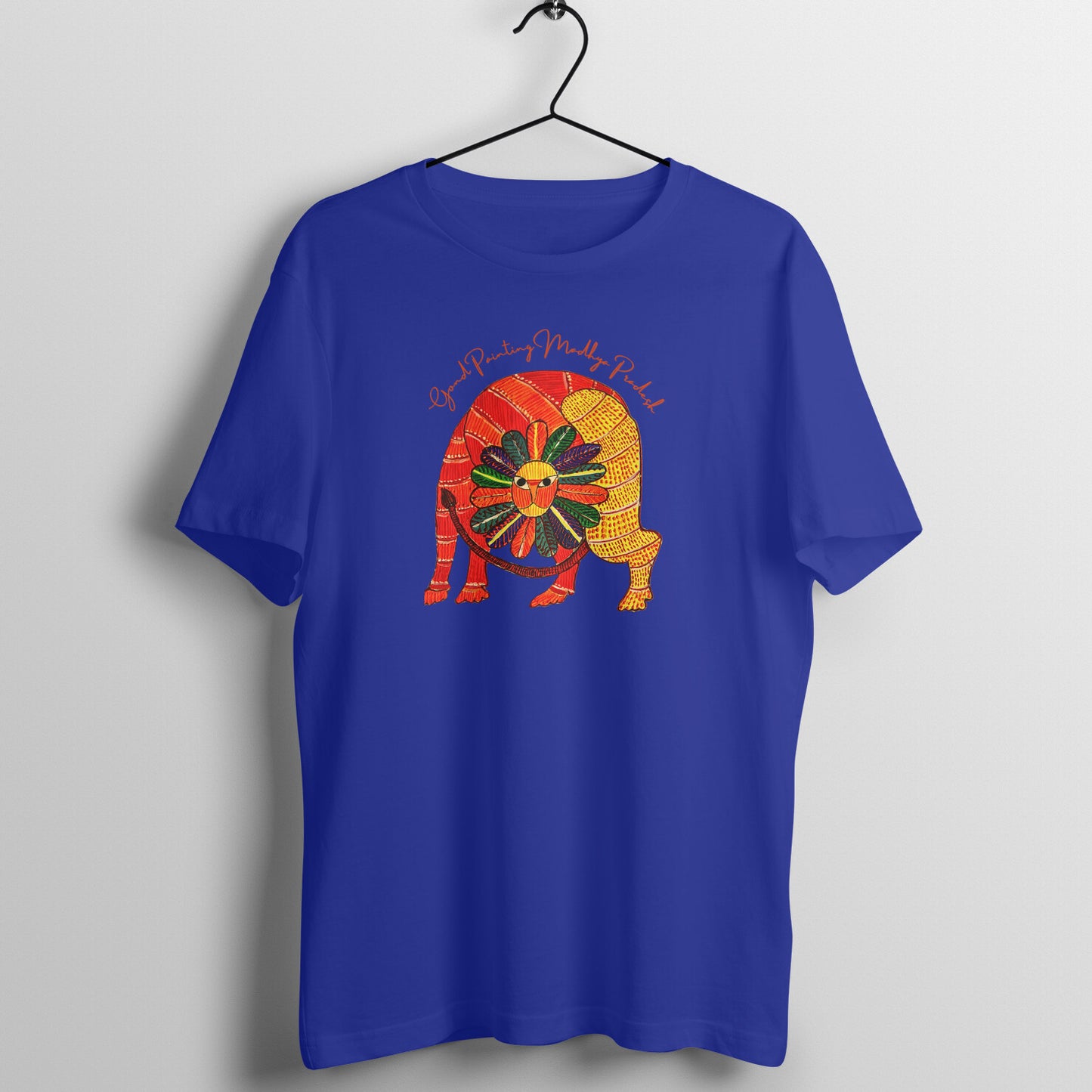 Gond Painting D13: Lion: Unisex T-shirt