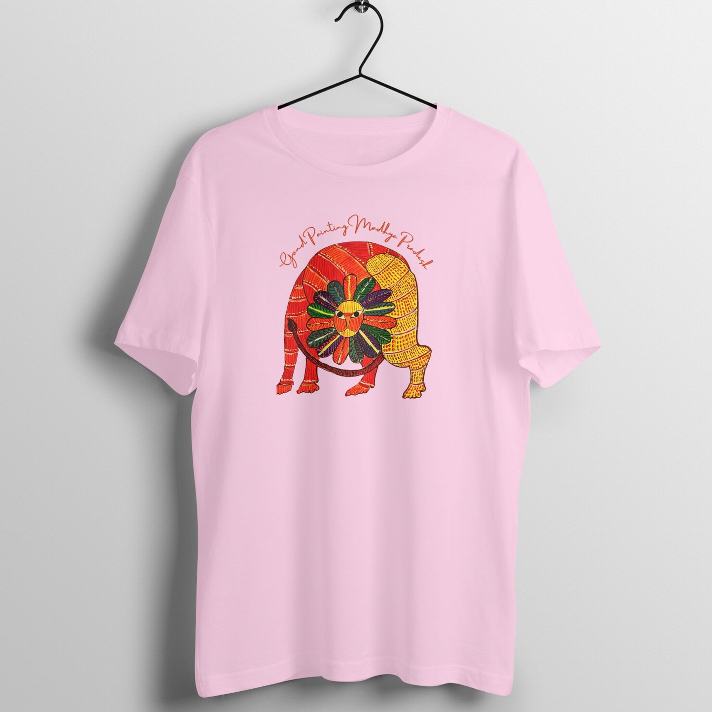 Gond Painting D13: Lion: Unisex T-shirt