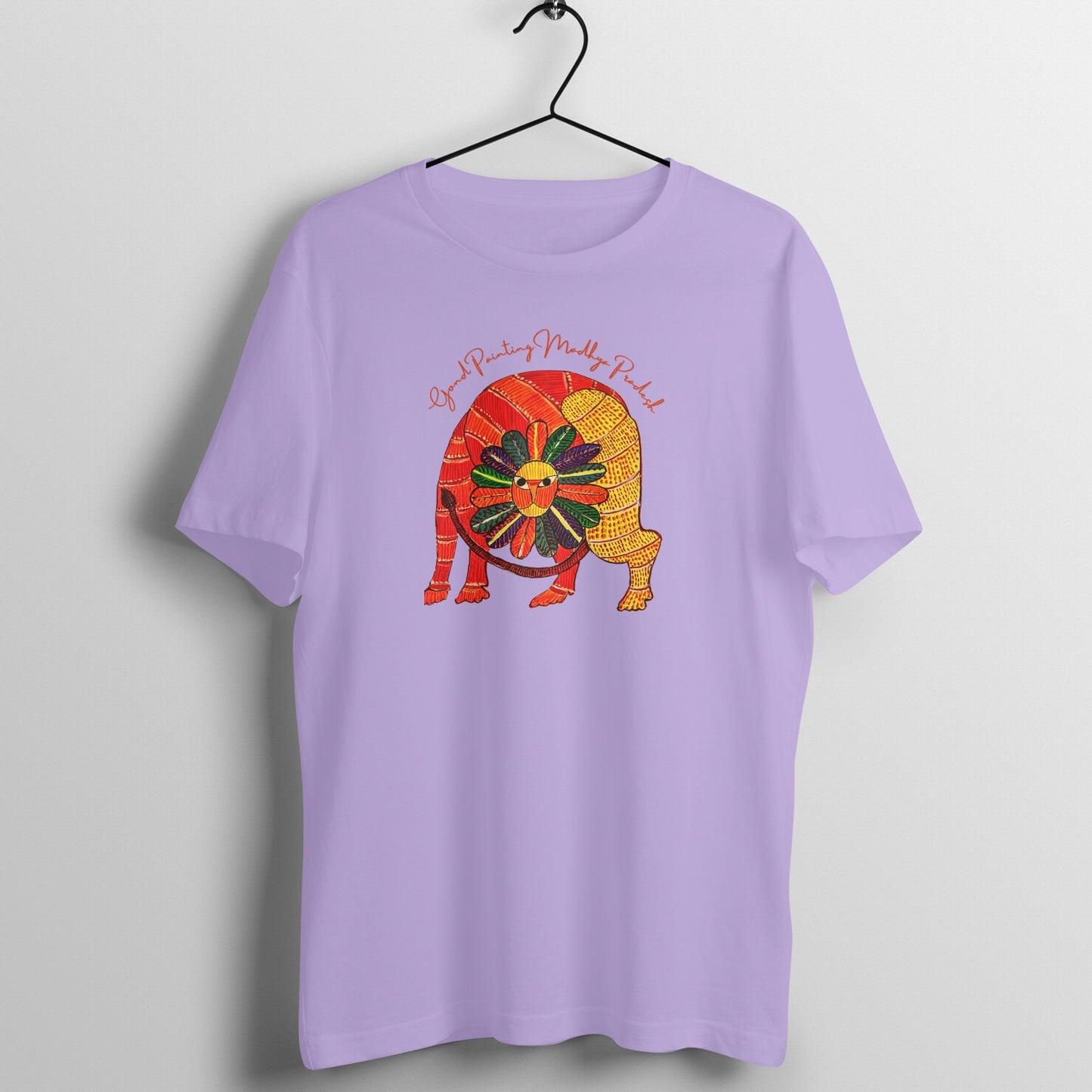Gond Painting D13: Lion: Unisex T-shirt